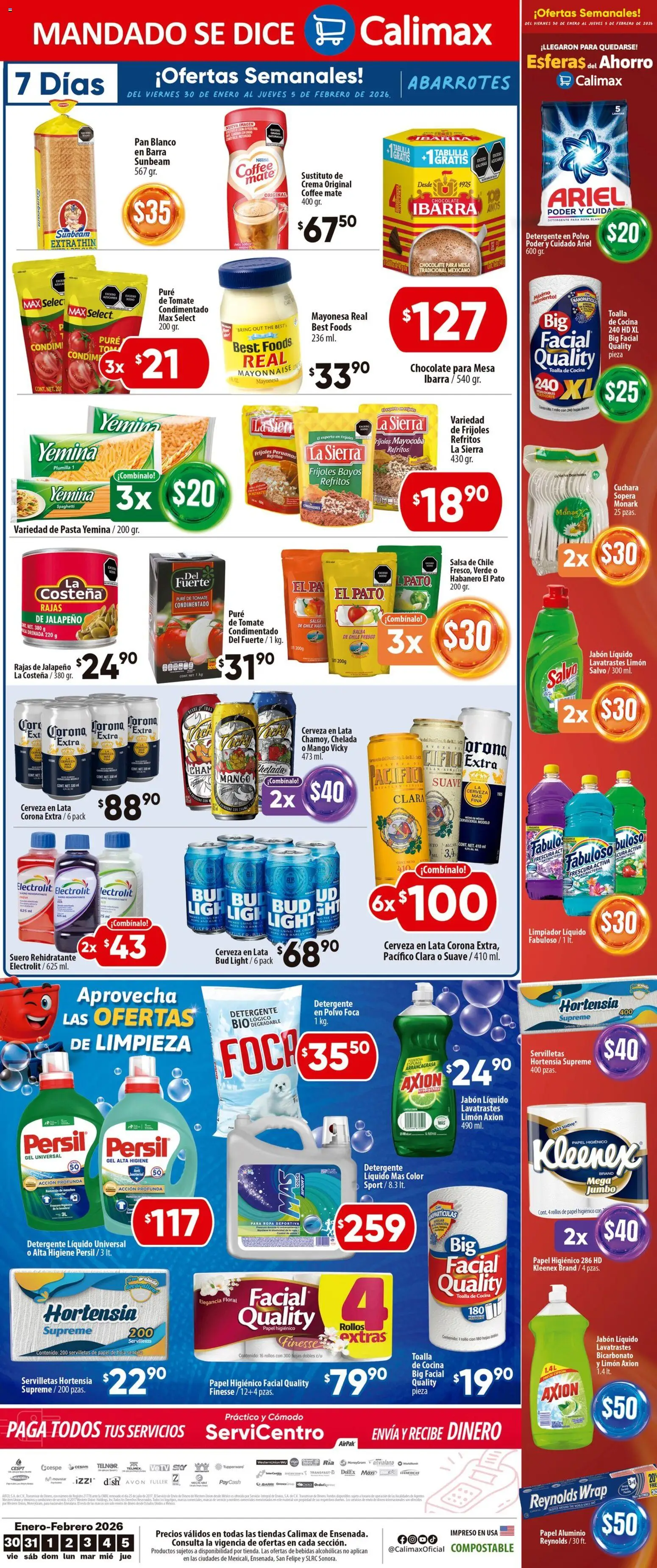 Nuevas ofertas de Calimax válidas en toda la República Mexicana desde el 30.01.2026. ¡Encuentra las mejores ofertas en Calimax folleto Ensenada! | Página: 6 | Productos: Mango, Chocolate, Cerveza, Jabón