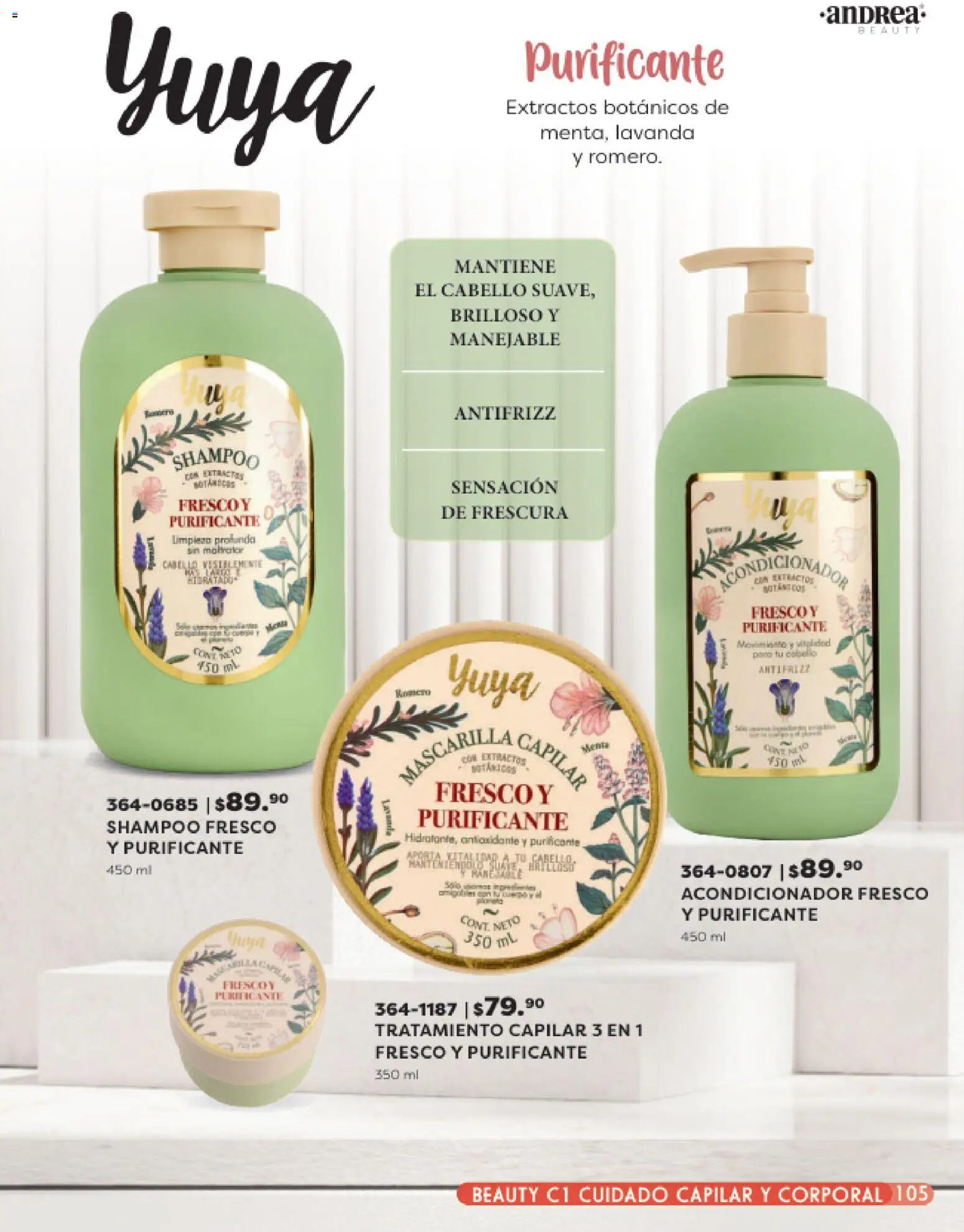 Nuevas ofertas de Andrea válidas en toda la República Mexicana desde el 25.01.2026. ¡Encuentra las mejores ofertas en Andrea catálogo Beauty! | Página: 105 | Productos: Acondicionador