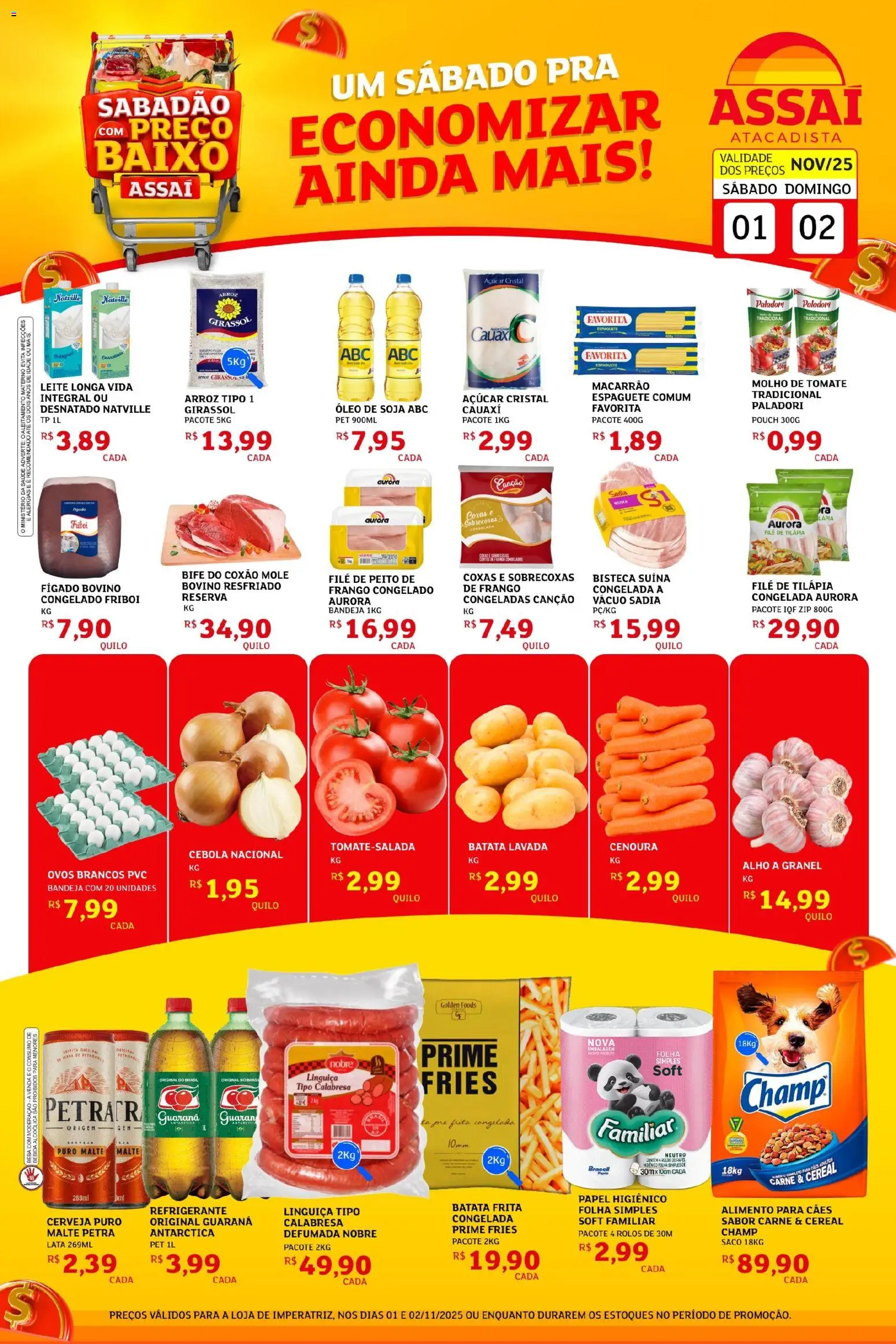 Assaí Atacadista Folheto - válido de 01.11.2025 | Página: 1 | Produtos: Alho, Cebola, Molho de tomate, Sal