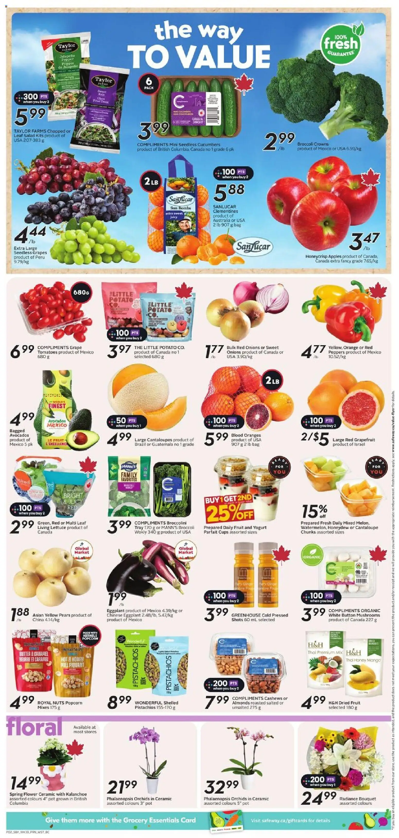 Safeway flyer valid from 22.01.2026 | Page: 5 | Products: Nuts, Cucumbers, Butter, Apples