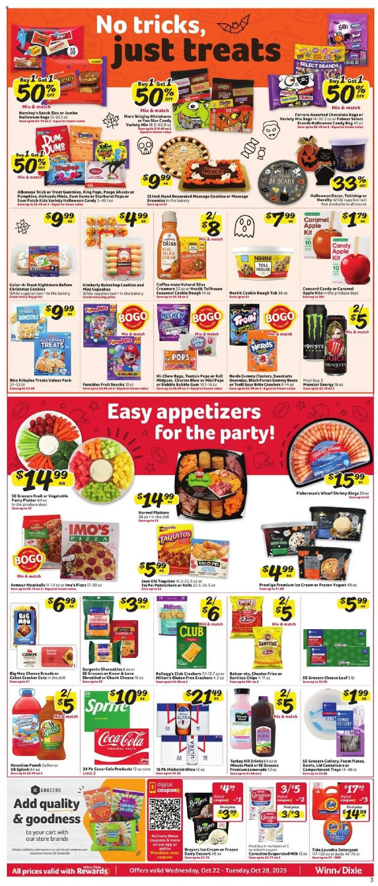 Winn Dixie Weekly Circular - LA - valid from 22.10.2025 | Page: 3 | Products: Bakery, Cheese, Cookies, Ice cream