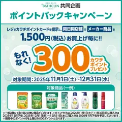 01.11.2025から有効なオファーを含む カワチ - 必ずもらえる！ 300カワチポイント