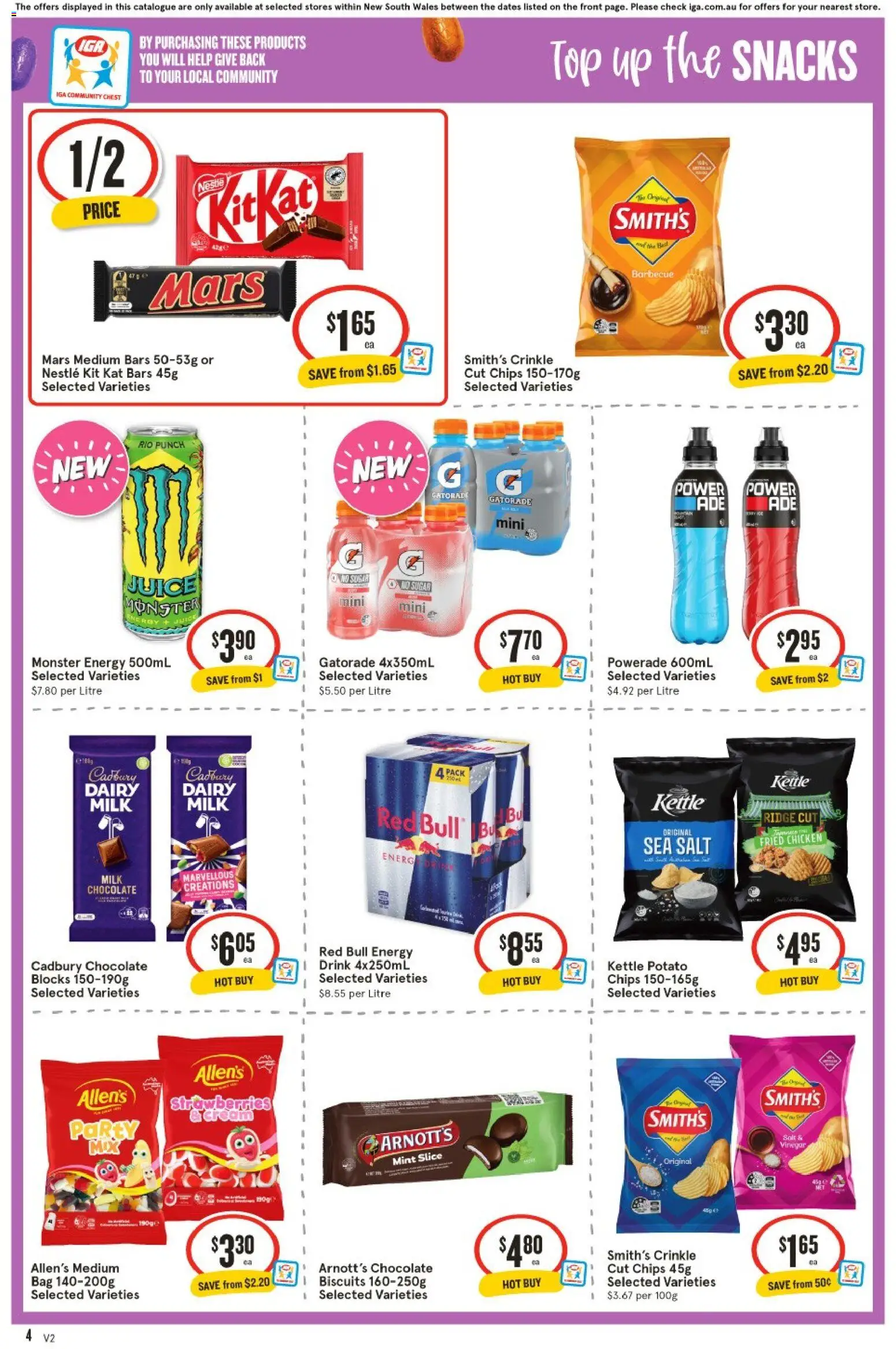 IGA catalogue - valid from 25.03.2026 | Page: 4 | Products: Dairy, Juice, Strawberries, Sugar
