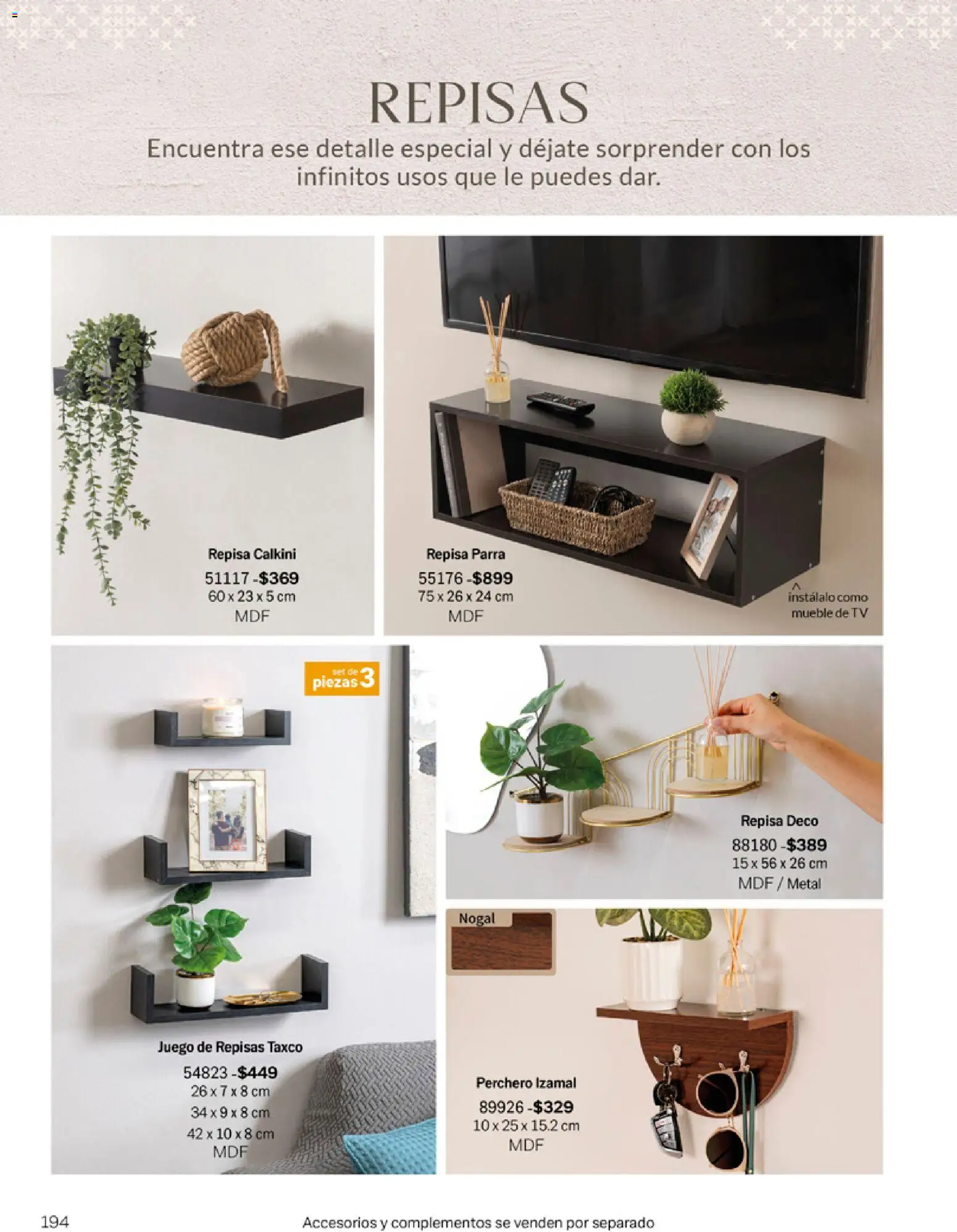 Nuevas ofertas de Vianney válidas en toda la República Mexicana desde el 06.03.2026. ¡Encuentra las mejores ofertas en Vianney catálogo Tu hogar, nuestra pasión! | Página: 196 | Productos: Repisa, Juego, Perchero