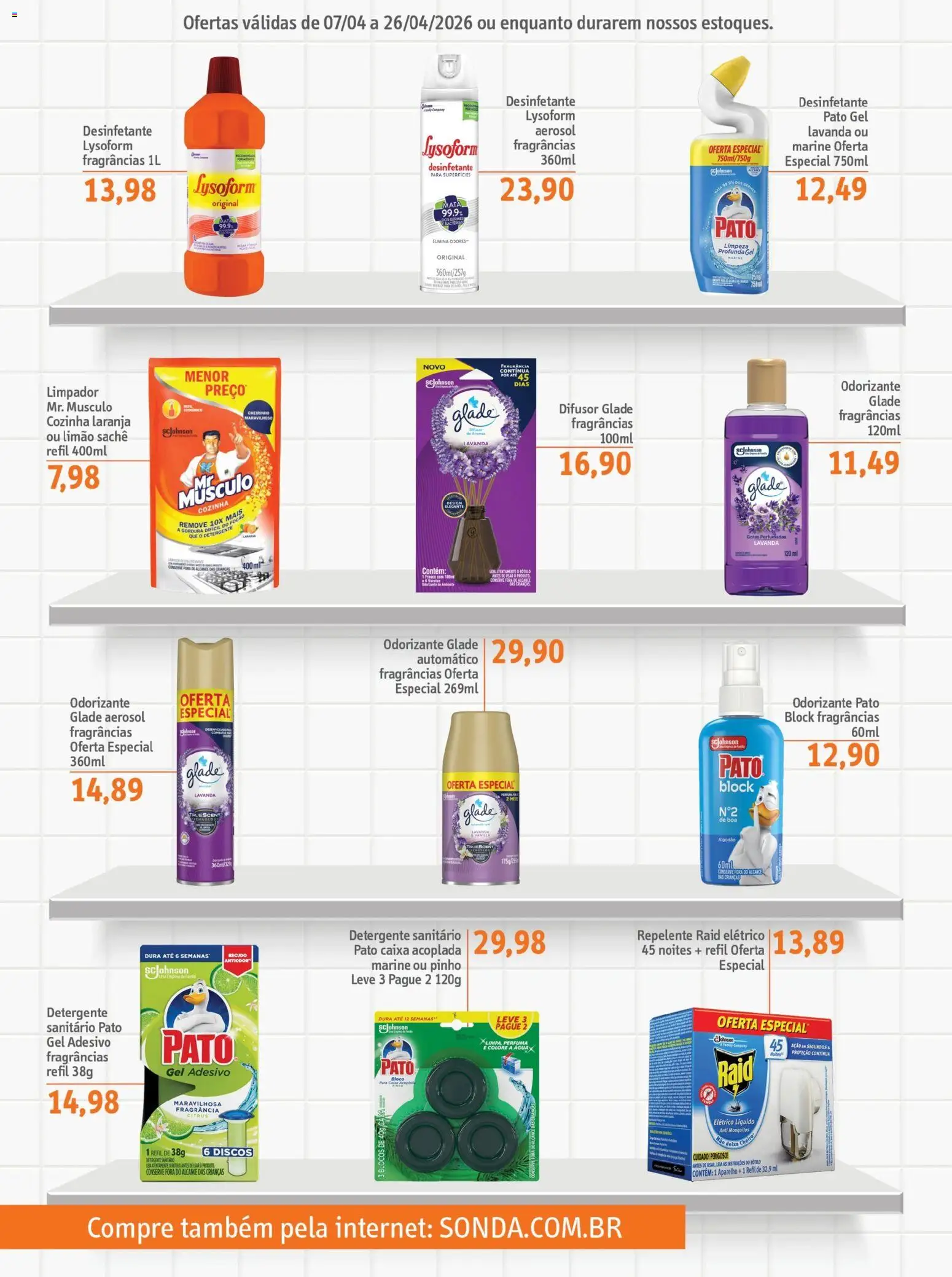 Sonda Folheto - válido de 07.04.2026 | Página: 2 | Produtos: Fogão, Fragrância, Caixa, Desinfetante