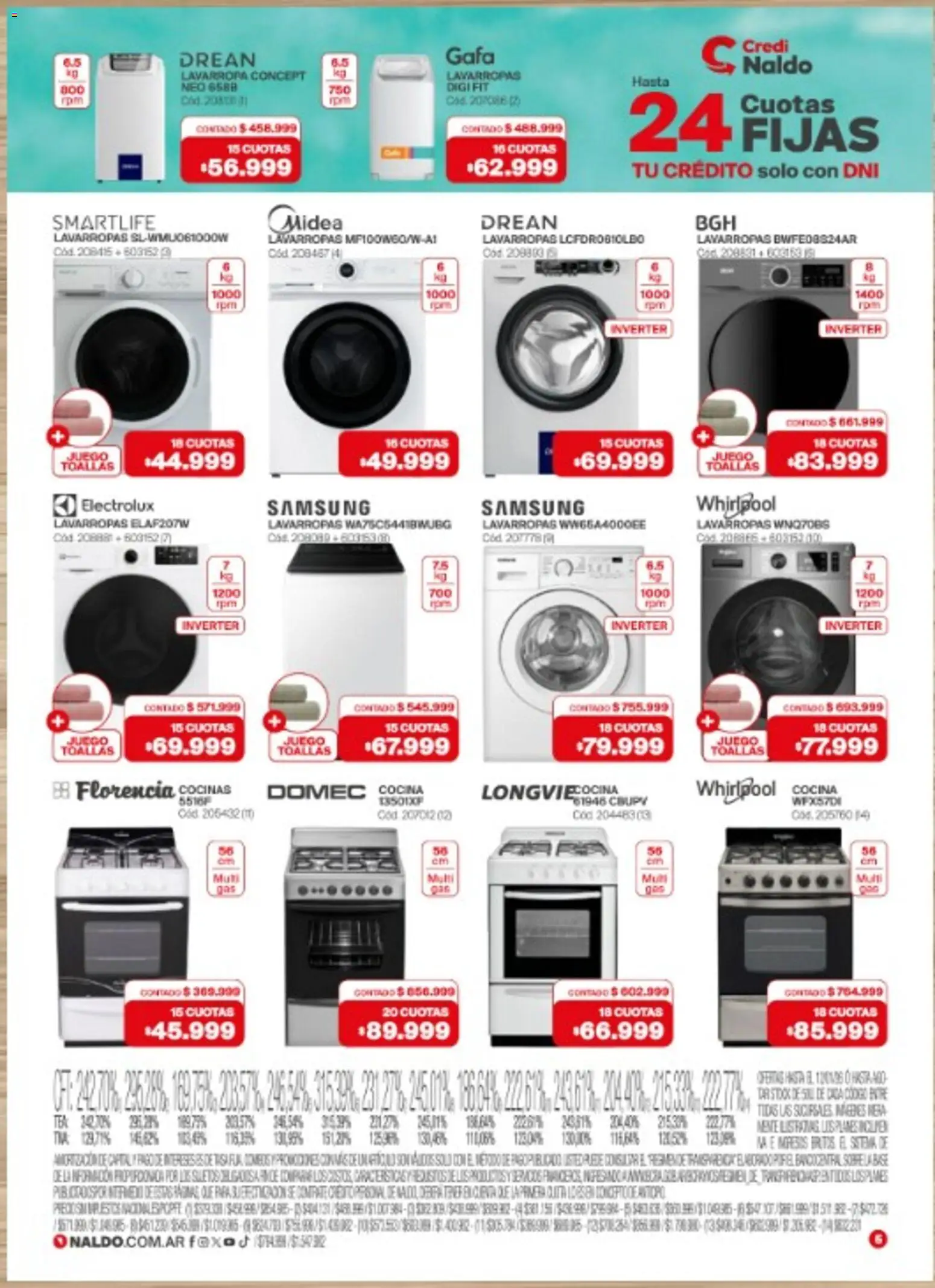 Naldo catálogo │ válido desde el 02.01.2026 | Página: 5 | Productos: Cocina, Toallas, Lavarropas