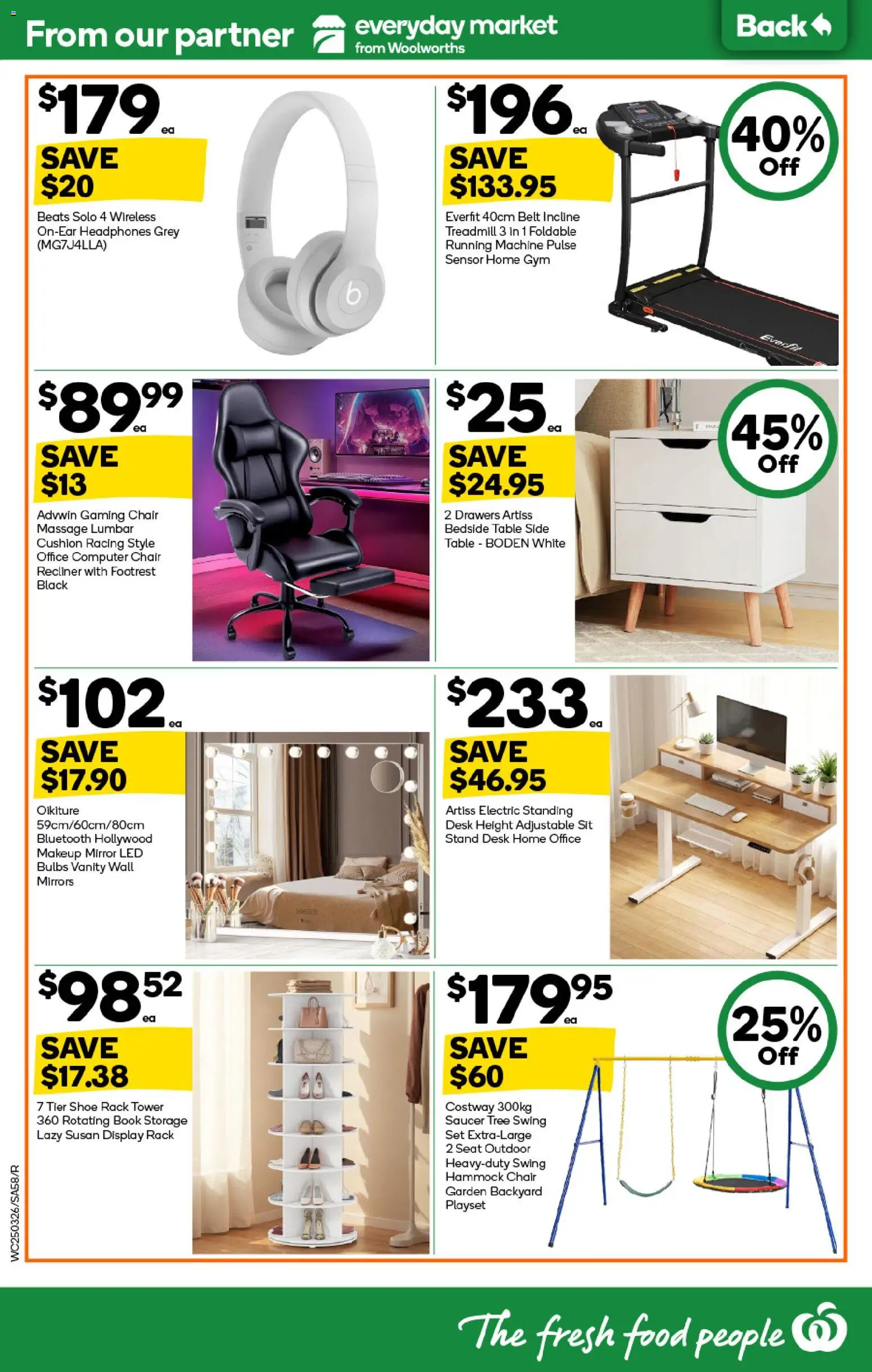 Woolworths catalogue - valid from 25.03.2026 | Page: 58 | Products: Chair, Desk, Mirror, Recliner