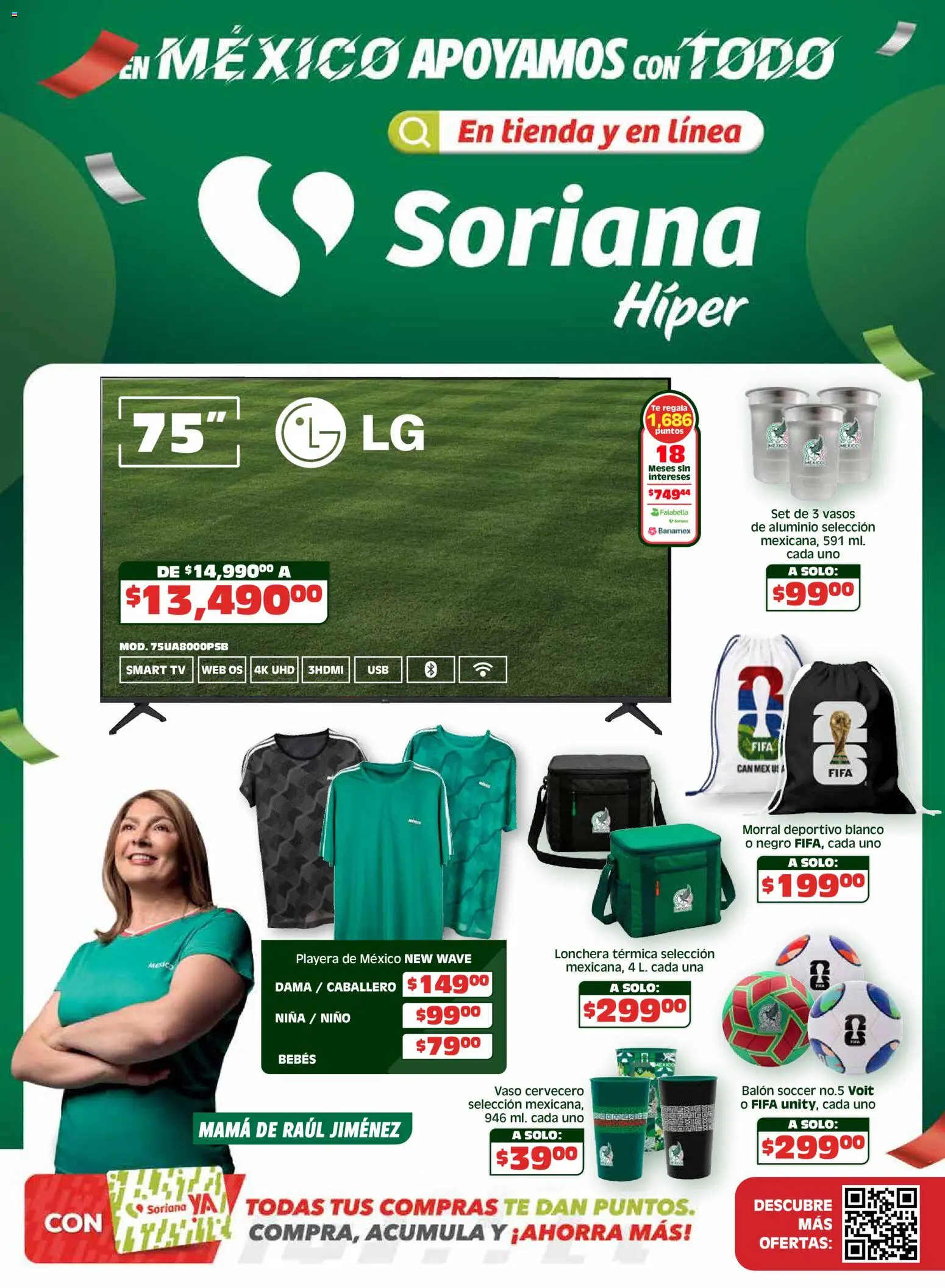 Nuevas ofertas de Soriana válidas en toda la República Mexicana desde el 15.04.2026. ¡Encuentra las mejores ofertas en Soriana folleto! | Página: 1 | Productos: Playera, Té, Vasos, Morral