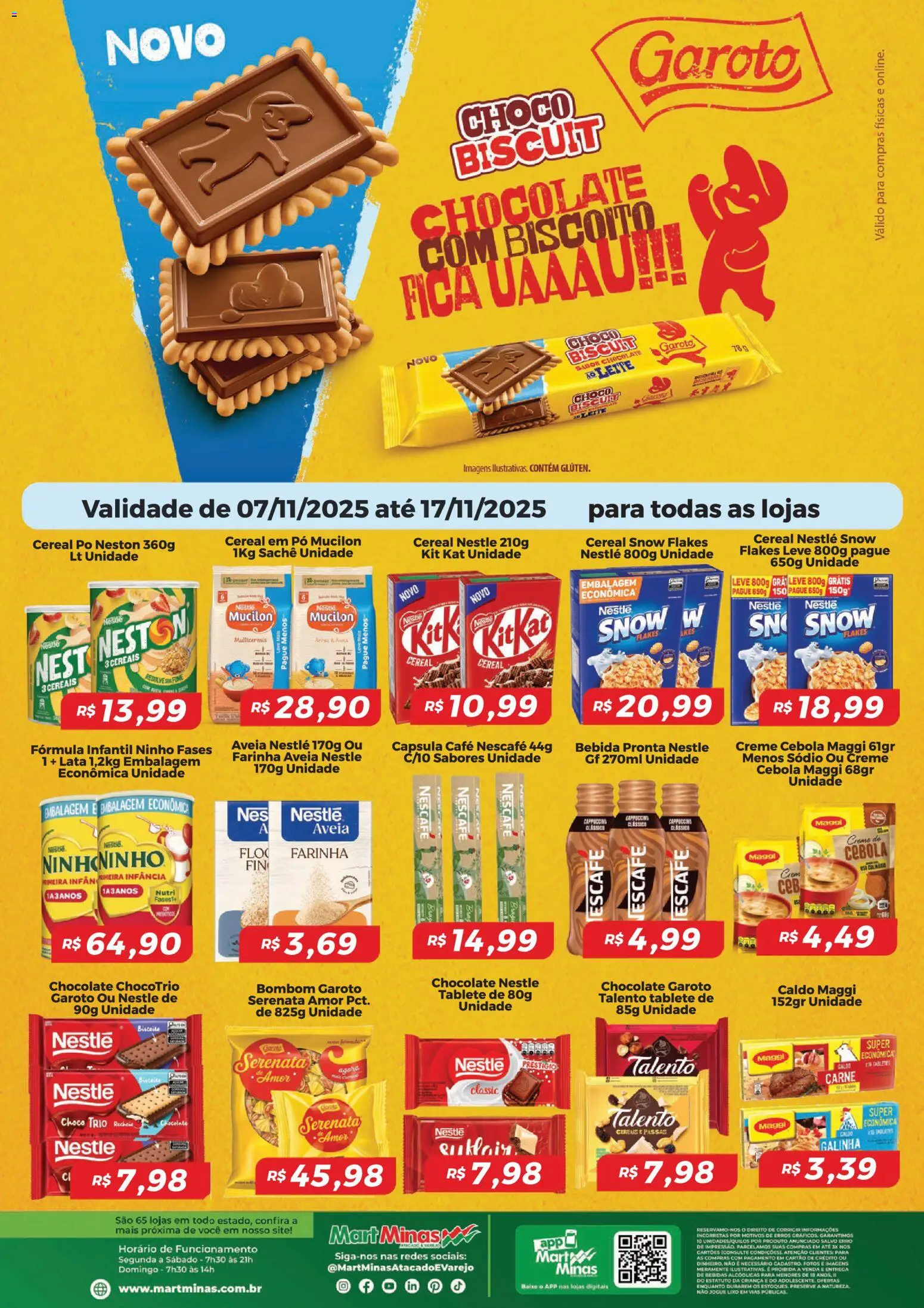 Mart Minas Folheto - válido de 07.11.2025 | Página: 1 | Produtos: Café, Chocolate, Kit Kat, Bebida