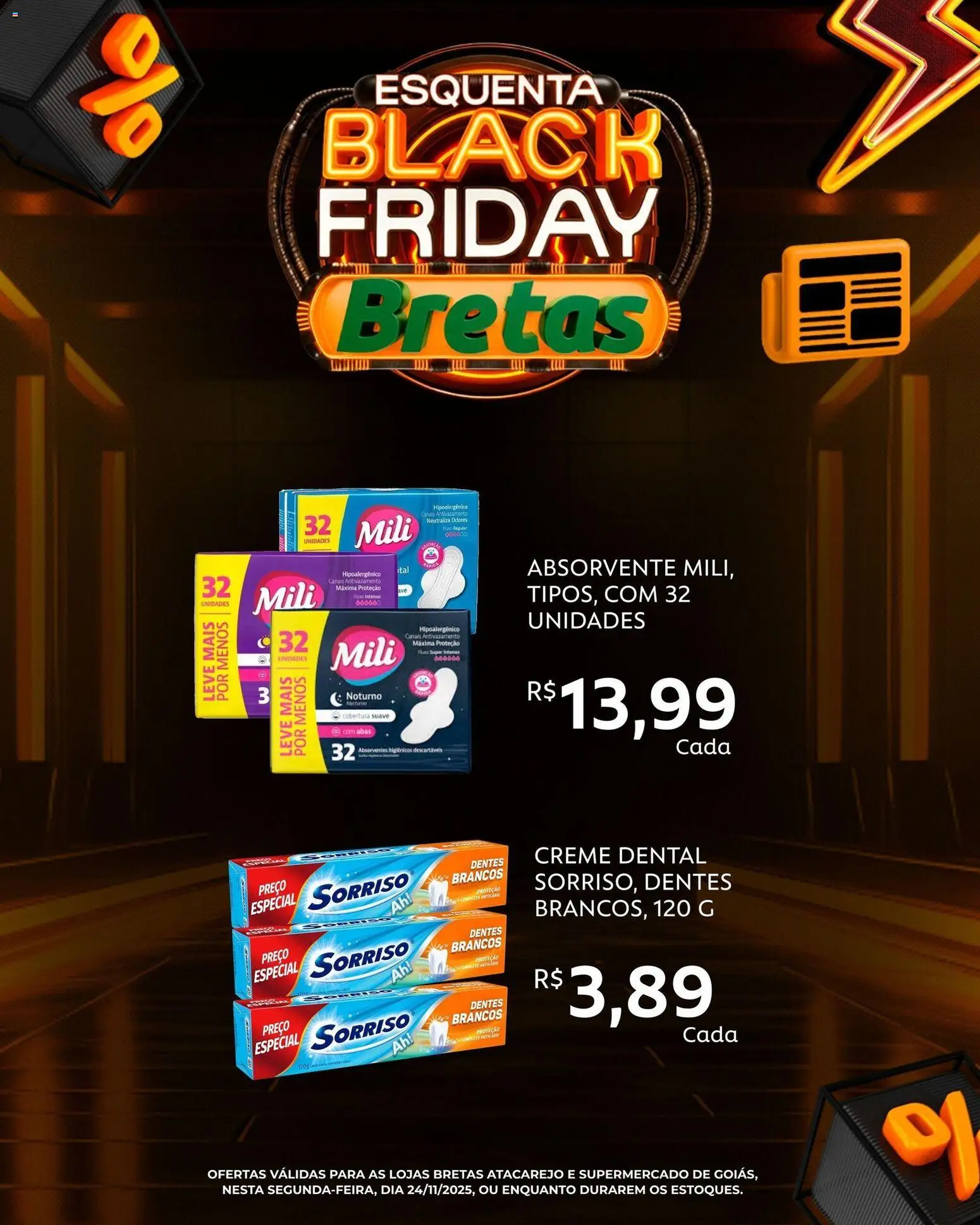 Bretas Folheto - válido de 24.11.2025 | Página: 9 | Produtos: Creme, Creme dental, Absorvente