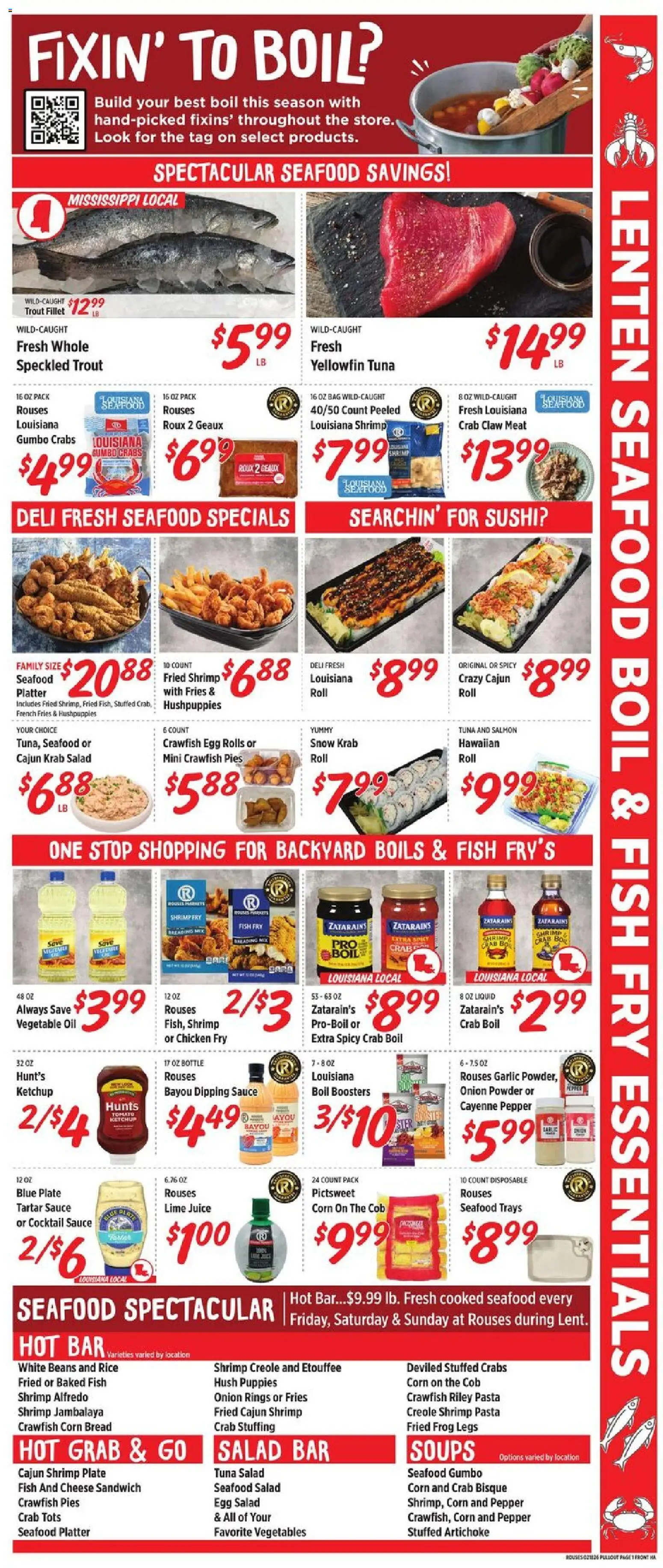 Rouses Weekly Ad - MS - valid from 18.02.2026 | Page: 3 | Products: Oil, Juice, Ketchup, Vegetables