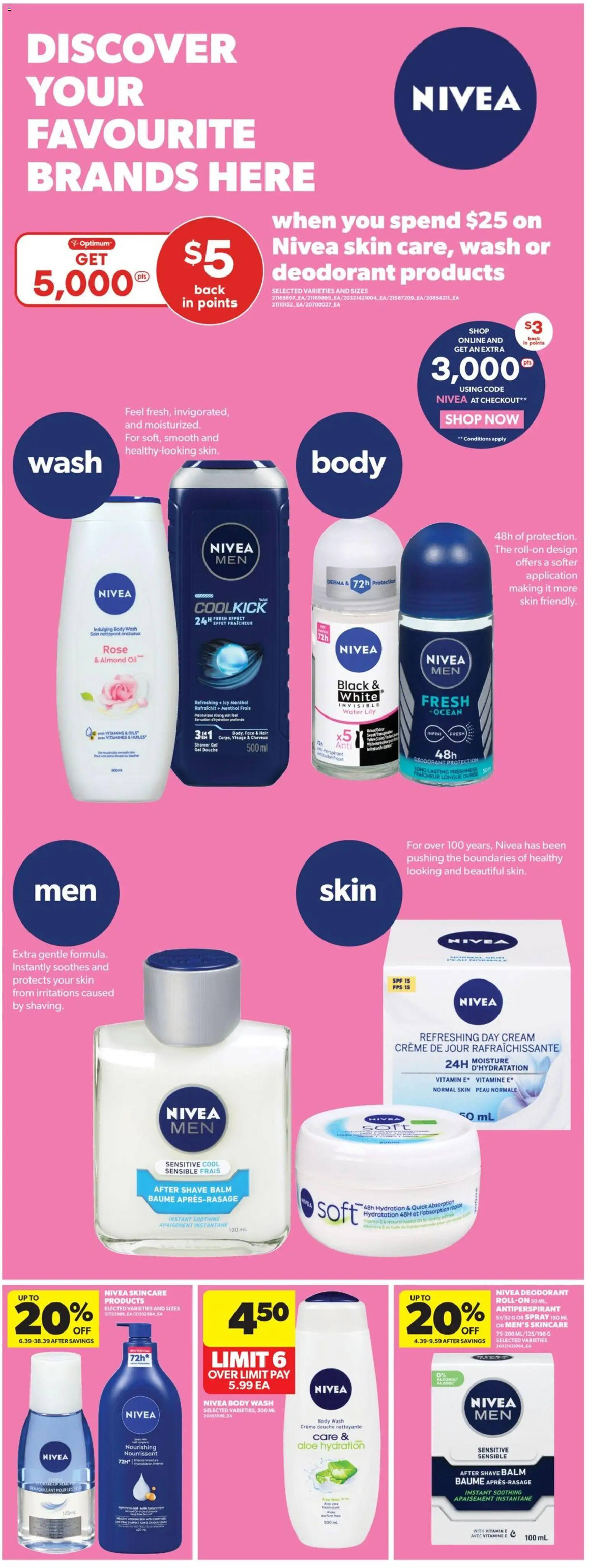 Real Canadian Superstore flyer valid from 26.03.2026 | Page: 33 | Products: Cream, Deodorant, Antiperspirant, Shower