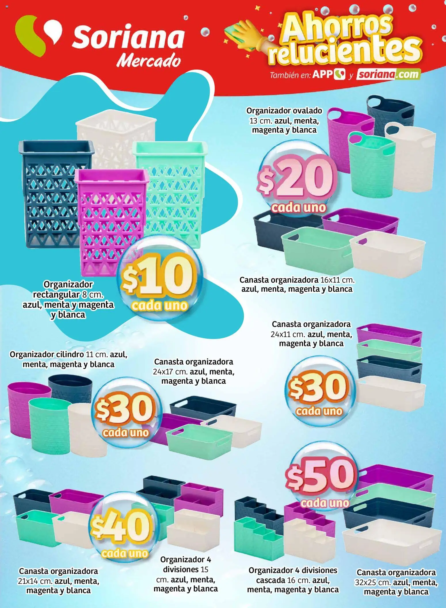 Nuevas ofertas de Soriana válidas en toda la República Mexicana desde el 15.01.2026. ¡Encuentra las mejores ofertas en Soriana - Ahorros relucientes Mercado Nacional! | Página: 2 | Productos: Organizador, Canasta