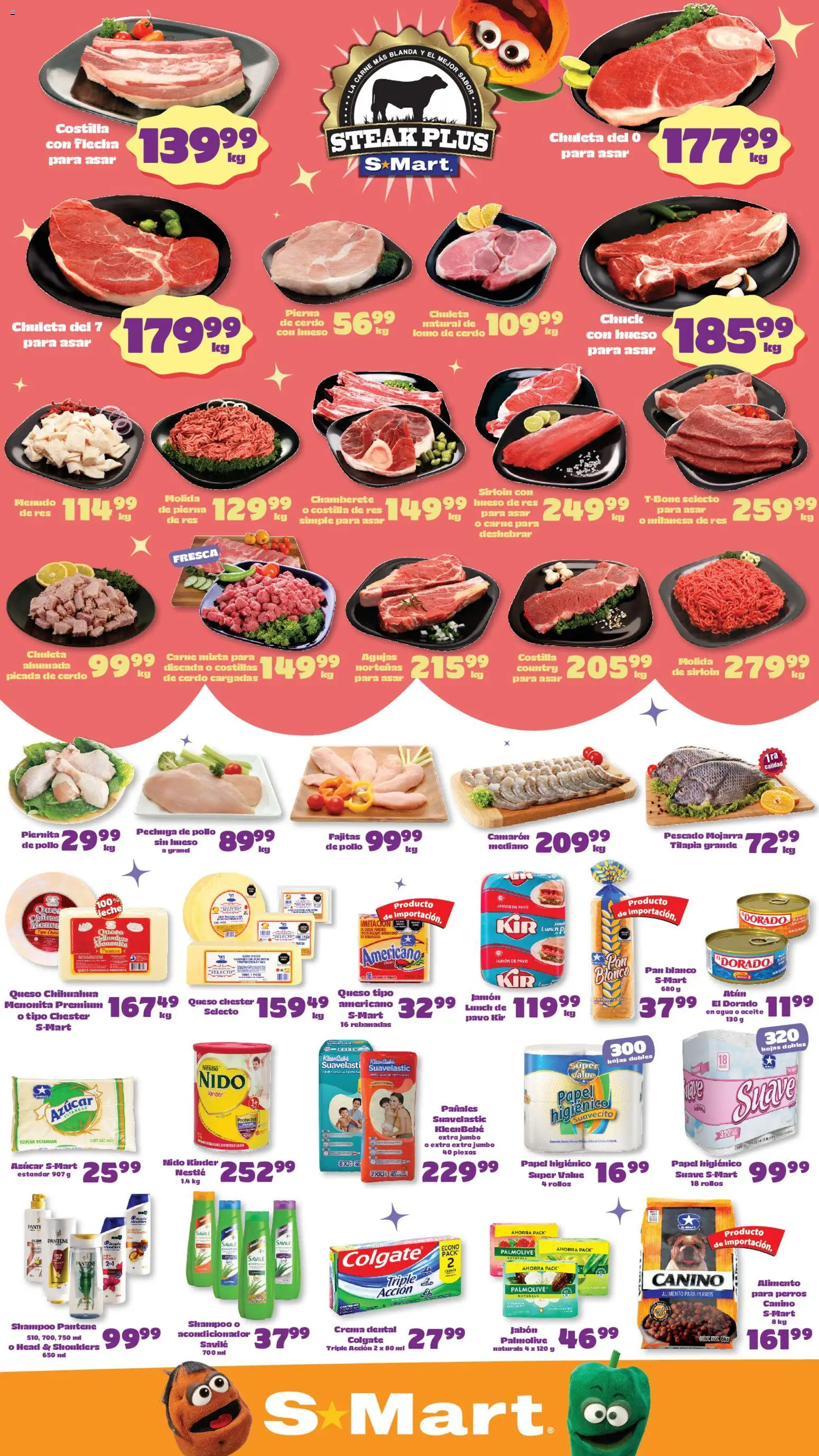 Nuevas ofertas de S-Mart válidas en toda la República Mexicana desde el 10.04.2026. ¡Encuentra las mejores ofertas en S-Mart folleto Juárez! | Página: 1 | Productos: Pollo, Queso, Pan, Jamón
