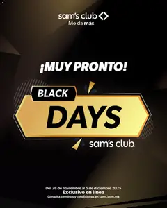 Vista previa de Sam's Club Black Friday aviso, nuevo folleto de la tienda, válido en México a partir del 26.11.2025