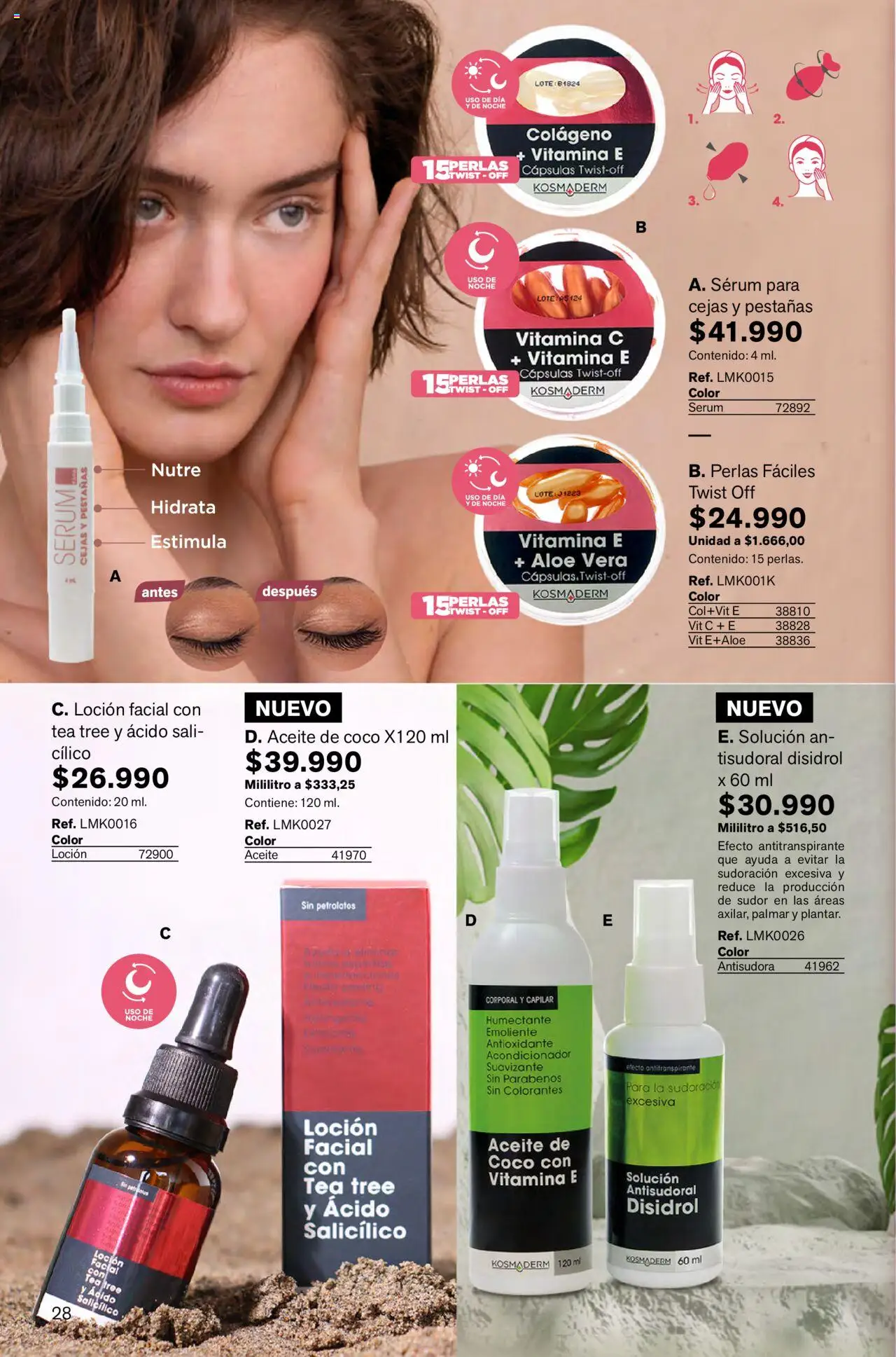 Leonisa revista - valida desde el 01.10.2025 | Página: 28 | Productos: Serum, Acondicionador, Loción tonificante, Peeling
