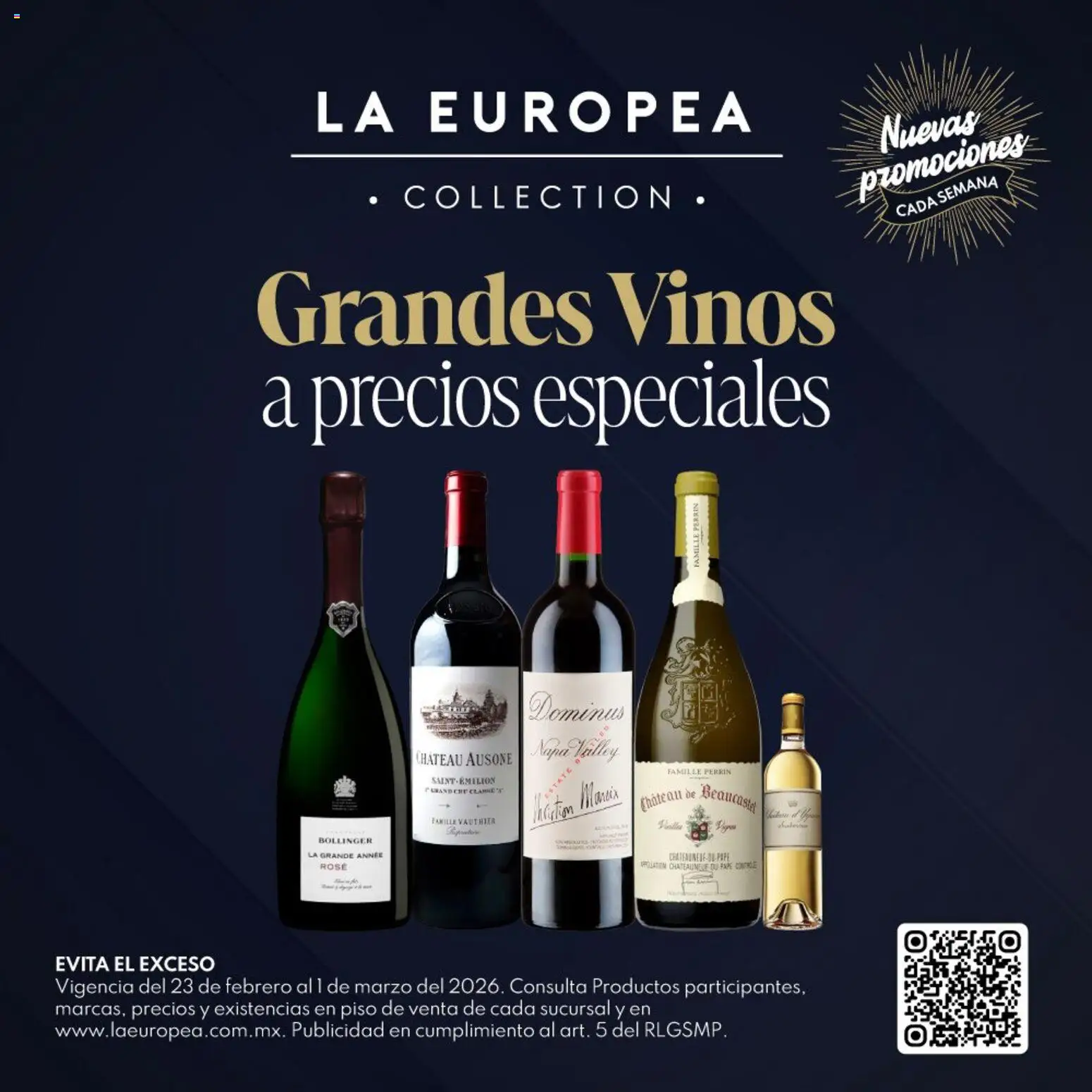 Nuevas ofertas de La Europea válidas en toda la República Mexicana desde el 23.02.2026. ¡Encuentra las mejores ofertas en La Europea catálogo Grandes Vinos! | Página: 1