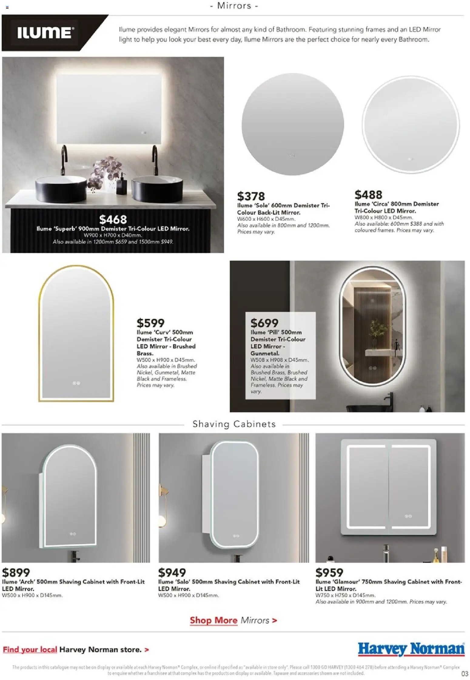 Harvey Norman catalogue - valid from 04.12.2025 | Page: 3 | Products: Cabinet, Mirror, Light, Accessories