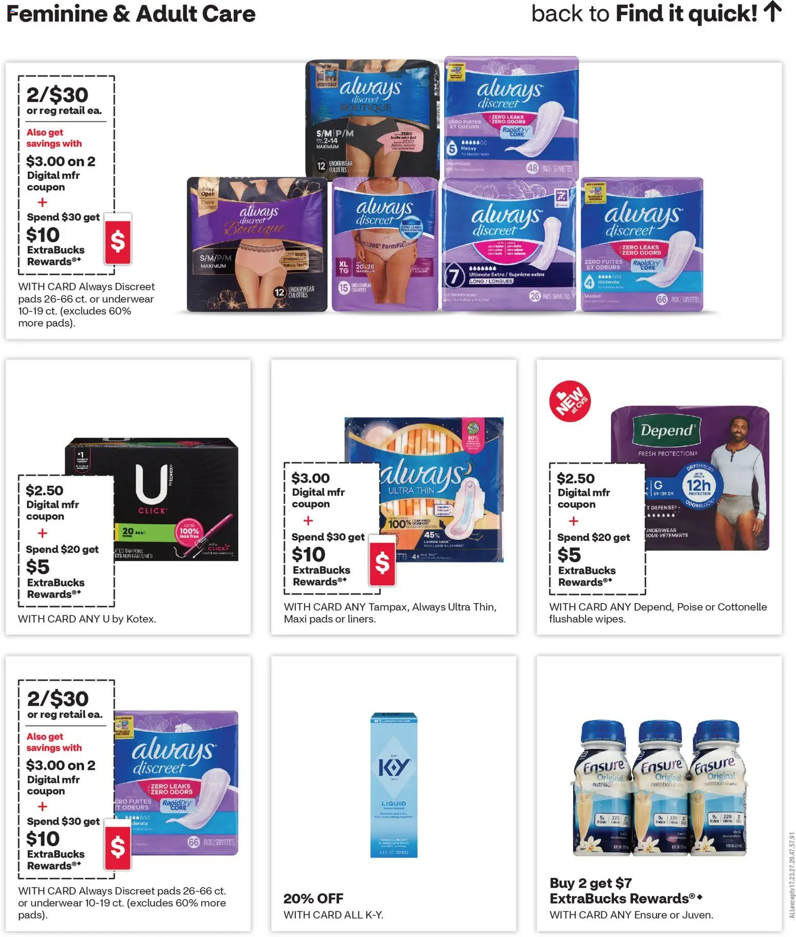 CVS Pharmacy Weekly Ad - PA - valid from 16.11.2025 | Page: 8 | Products: Pads, Underwear