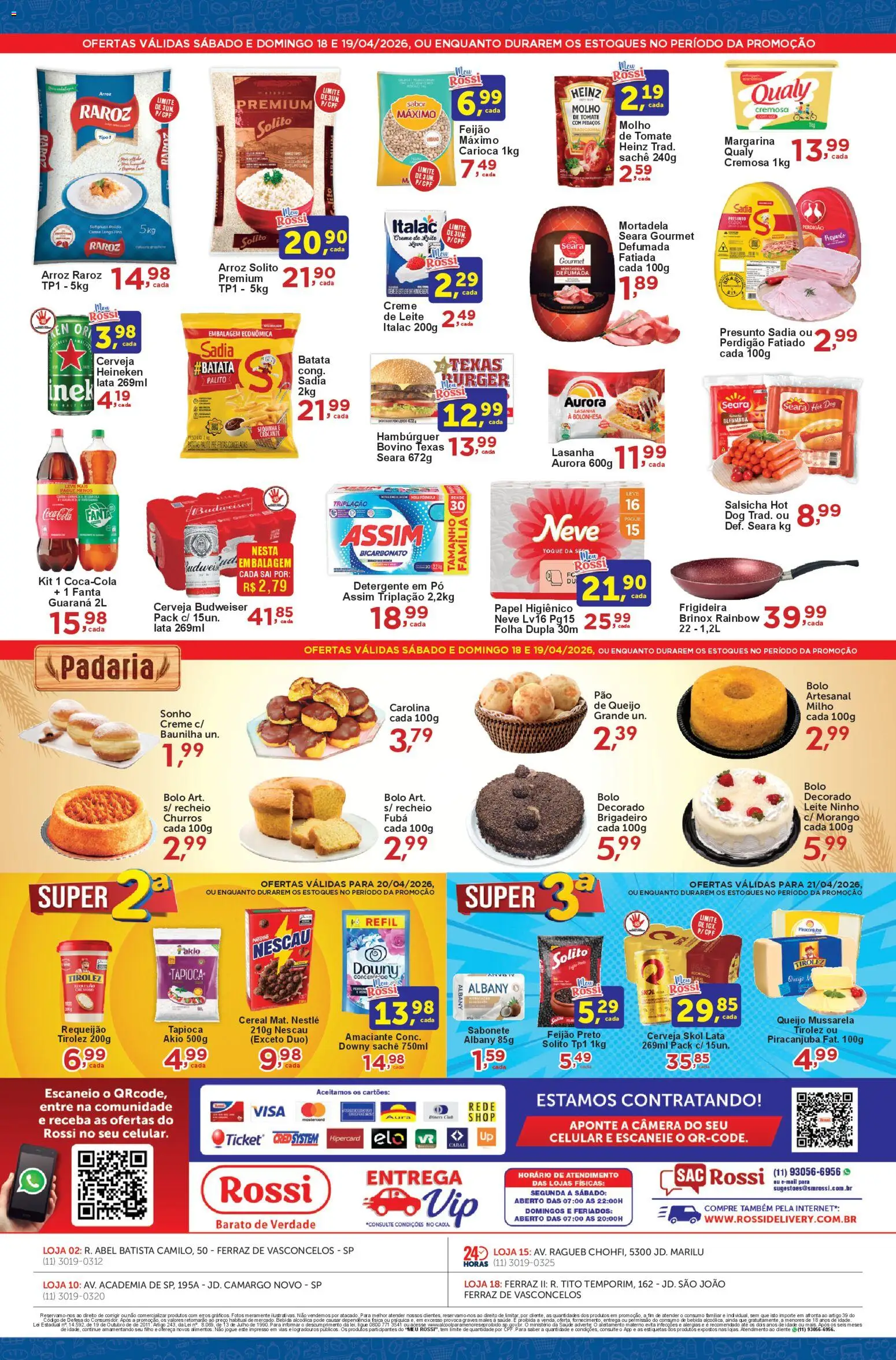 Rossi Supermercados Folheto - válido de 17.04.2026 | Página: 2 | Produtos: Caixa, Bolo, Requeijão, Câmera