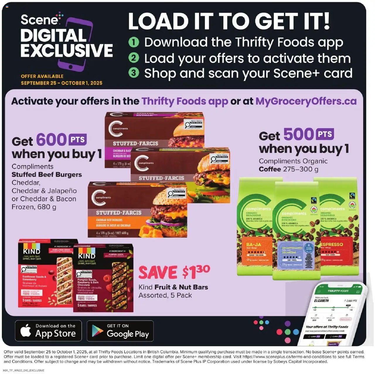 Thrifty Foods flyer valid from 25.09.2025 | Page: 13 | Products: Beef, Coffee, Chocolate, Pumpkin