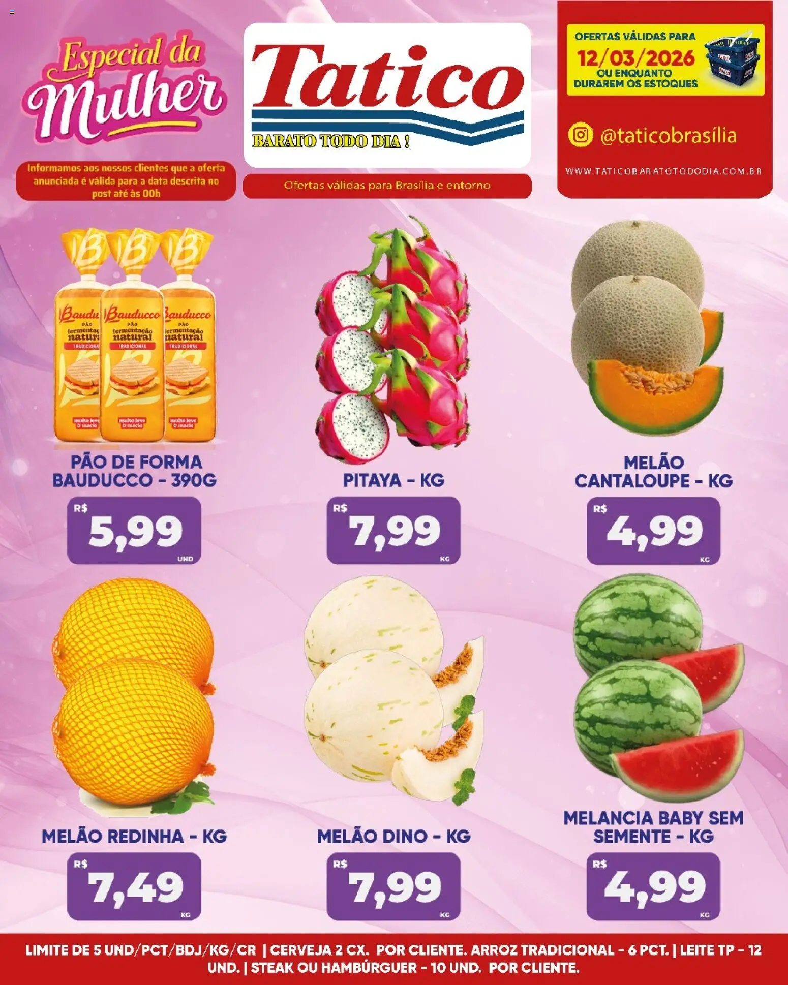 Tatico Folheto - válido de 12.03.2026 | Página: 9 | Produtos: Melão, Pão, Cerveja, Arroz