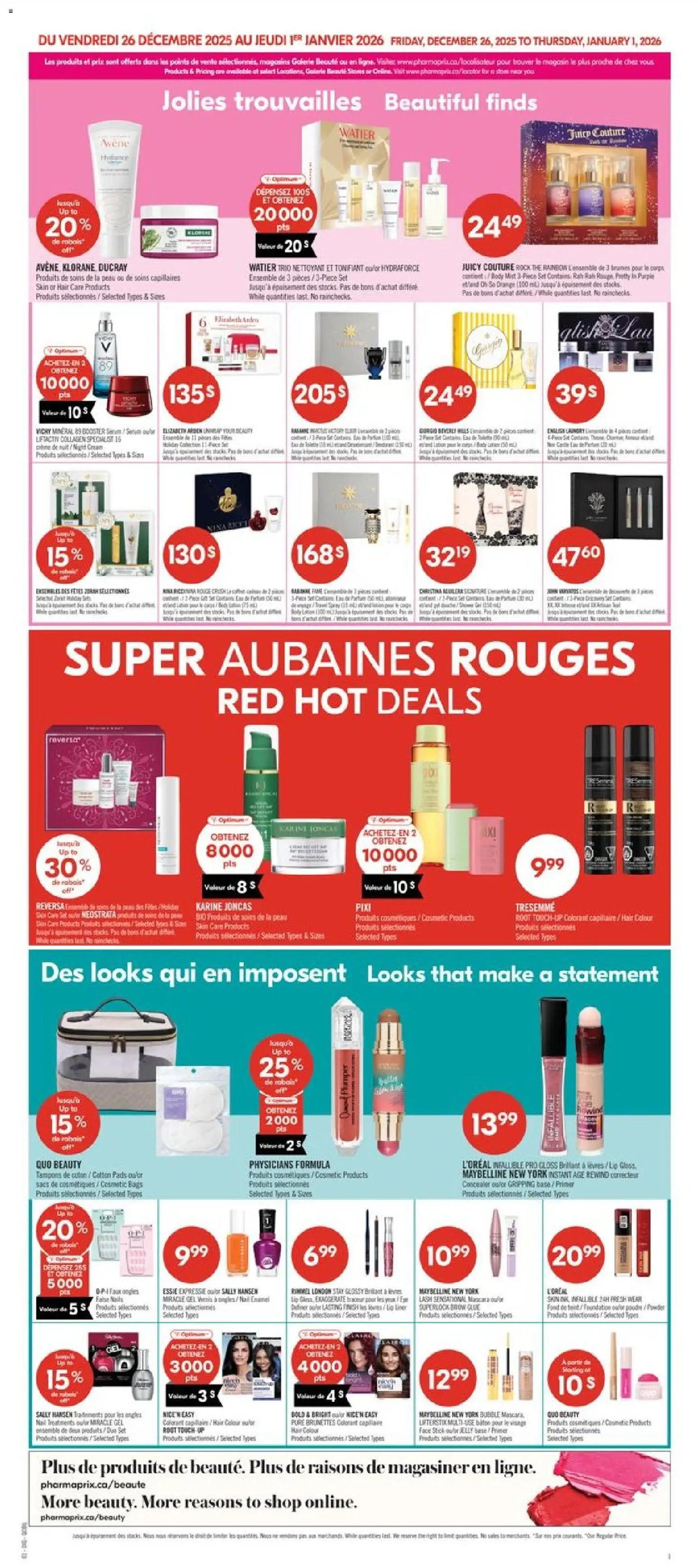 Pharmaprix flyer valid from 26.12.2025 | Page: 12 | Products: Cream, Mascara, Nail polish, Toilette