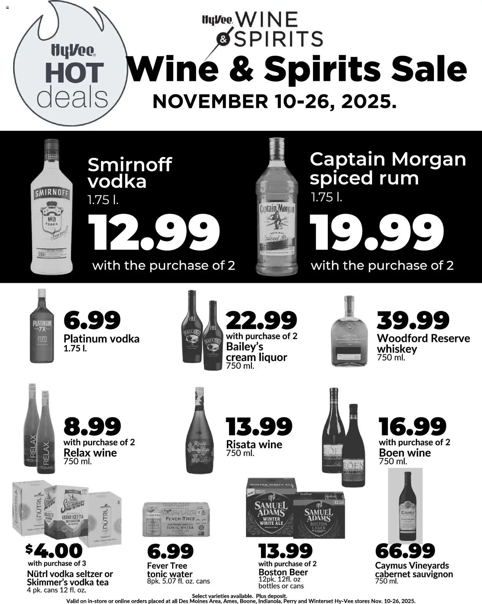 HyVee Wine & Spirits Specials - valid from 17.11.2025 | Page: 2 | Products: Wine, Beer, Cream, Whiskey