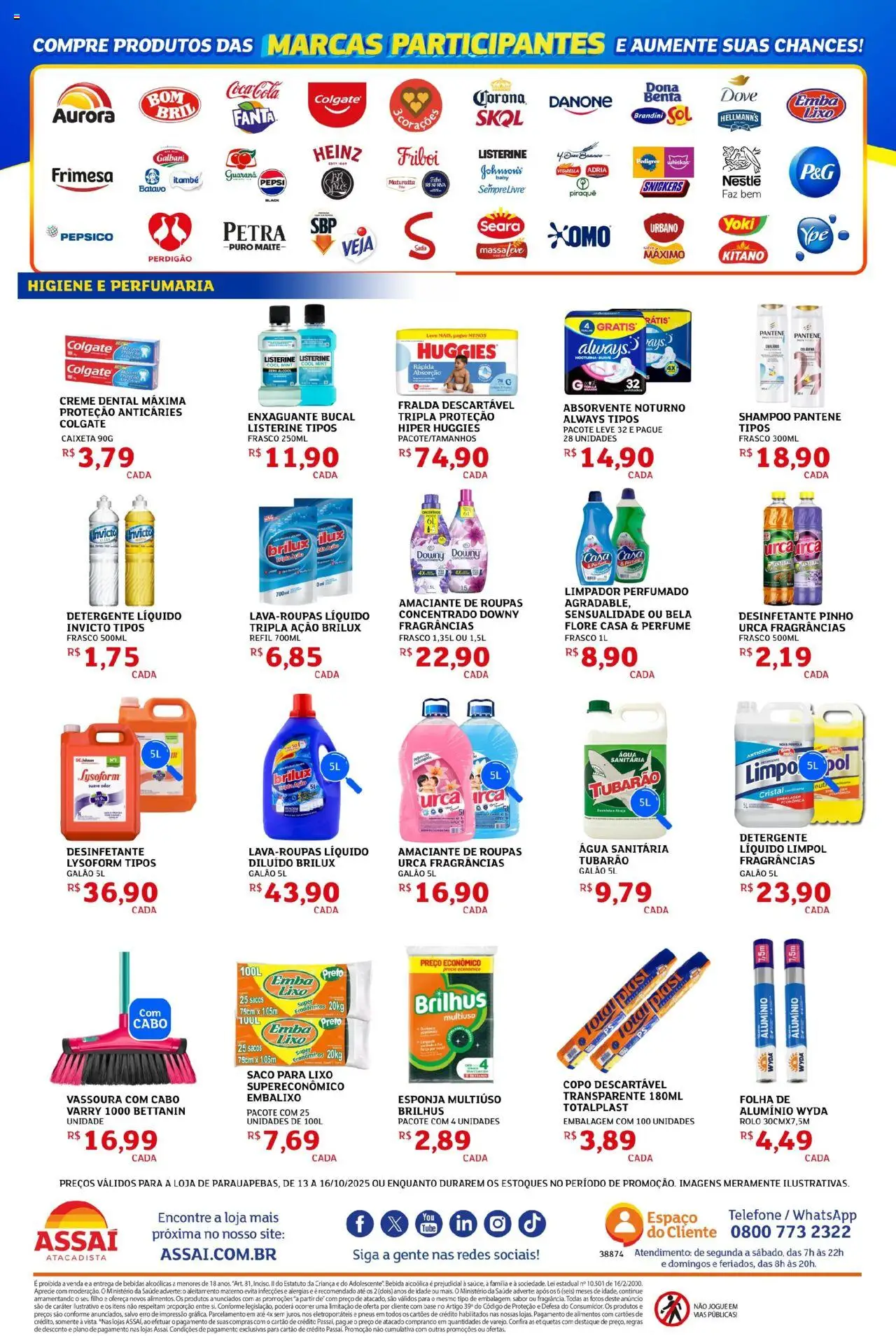 Assaí Atacadista Folheto - válido de 13.10.2025 | Página: 4 | Produtos: Guaraná, Enxaguante bucal, Dove, Desinfetante