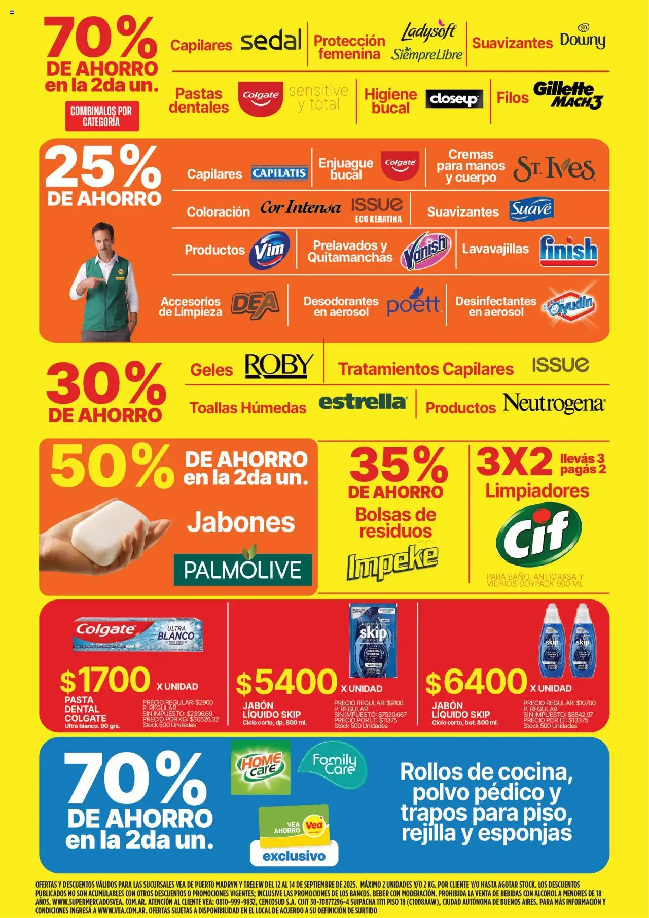 Vea - Oferta fin de semana | Chubut │ válido desde el 12.09.2025 | Página: 7 | Productos: Lavavajillas, Jabón, Pasta dental, Quitamanchas
