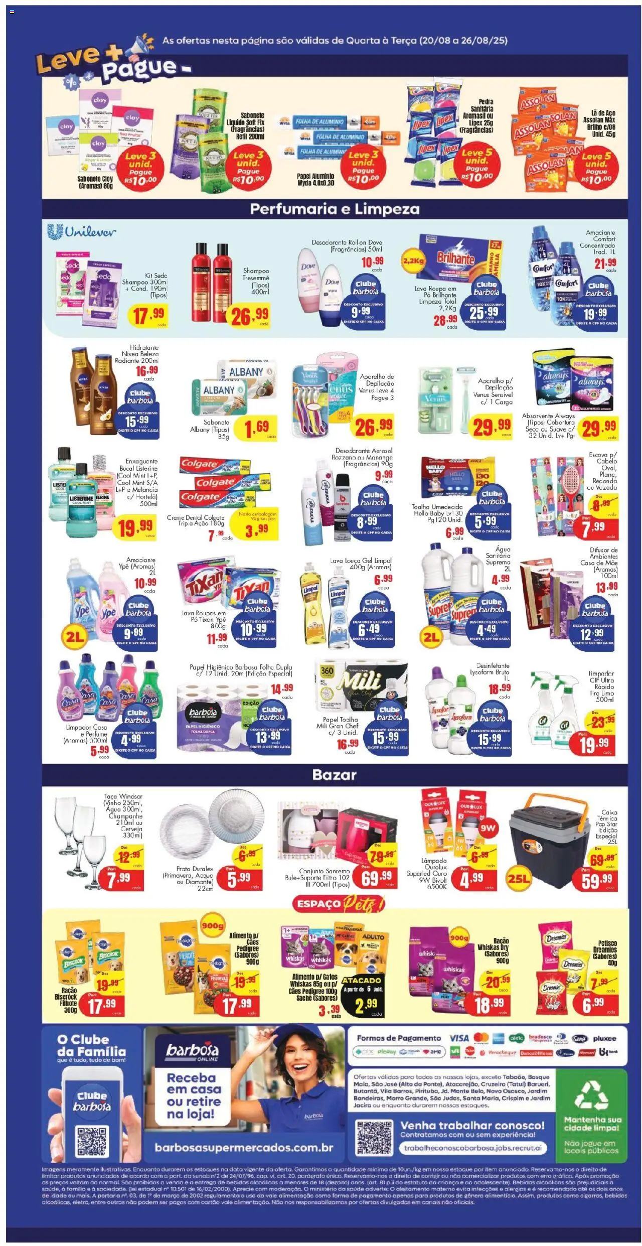 Barbosa Supermercados Folheto - válido de 20.08.2025 | Página: 4 | Produtos: Difusor, Cerveja, Sabonete, Água sanitária