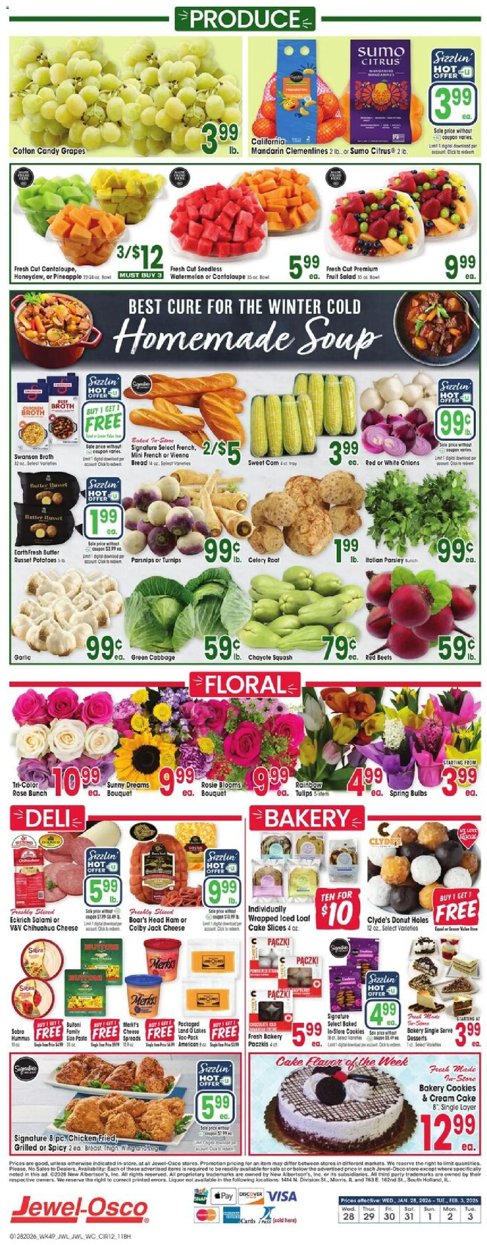 Jewel Osco Weekly Ad - IN - valid from 28.01.2026 | Page: 12 | Products: Butter, Ham, Watermelon, Parsley