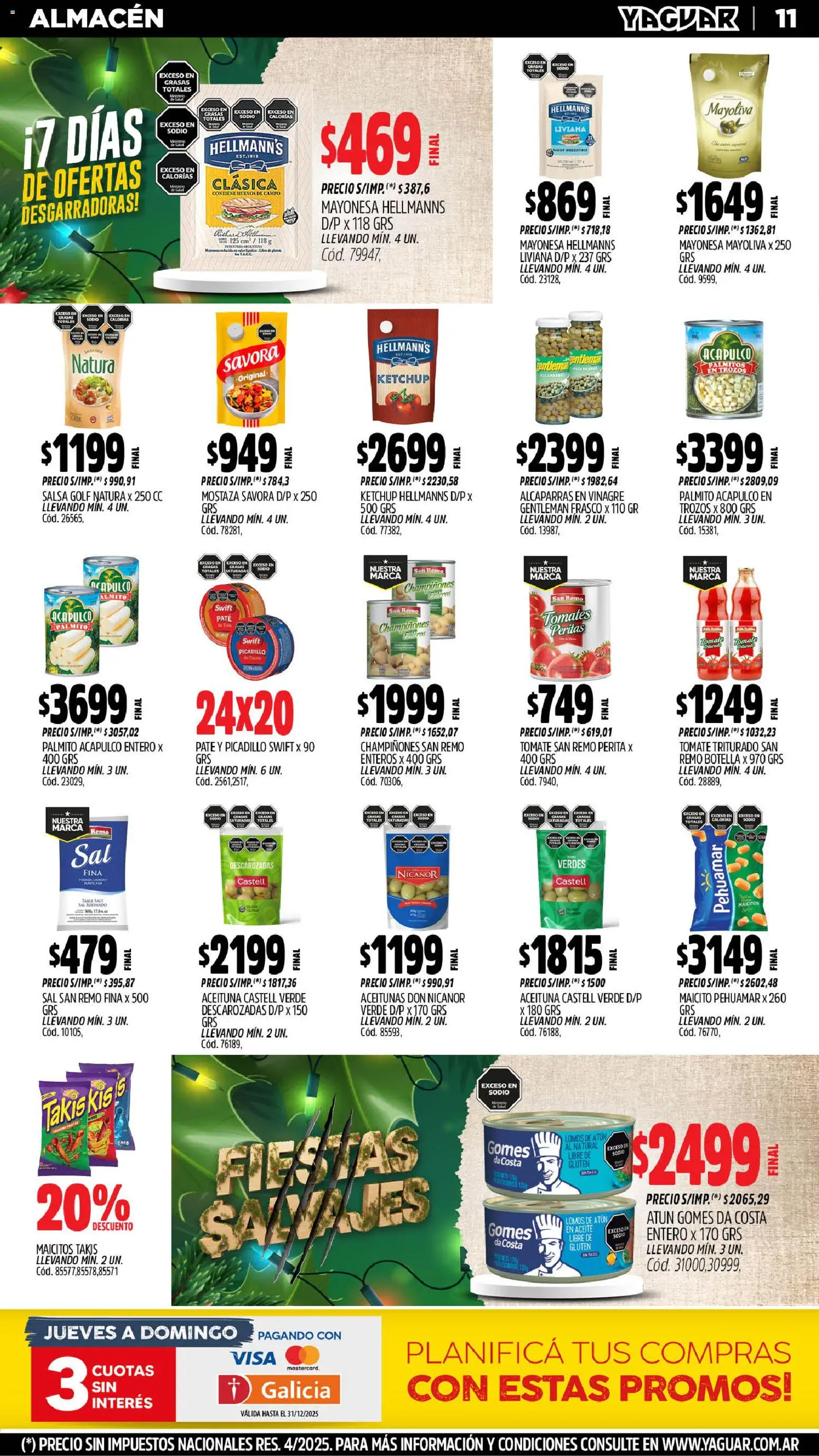 Yaguar catálogo │ válido desde el 01.12.2025 | Página: 12 | Productos: Aceite, Mostaza, Atún, Tomates