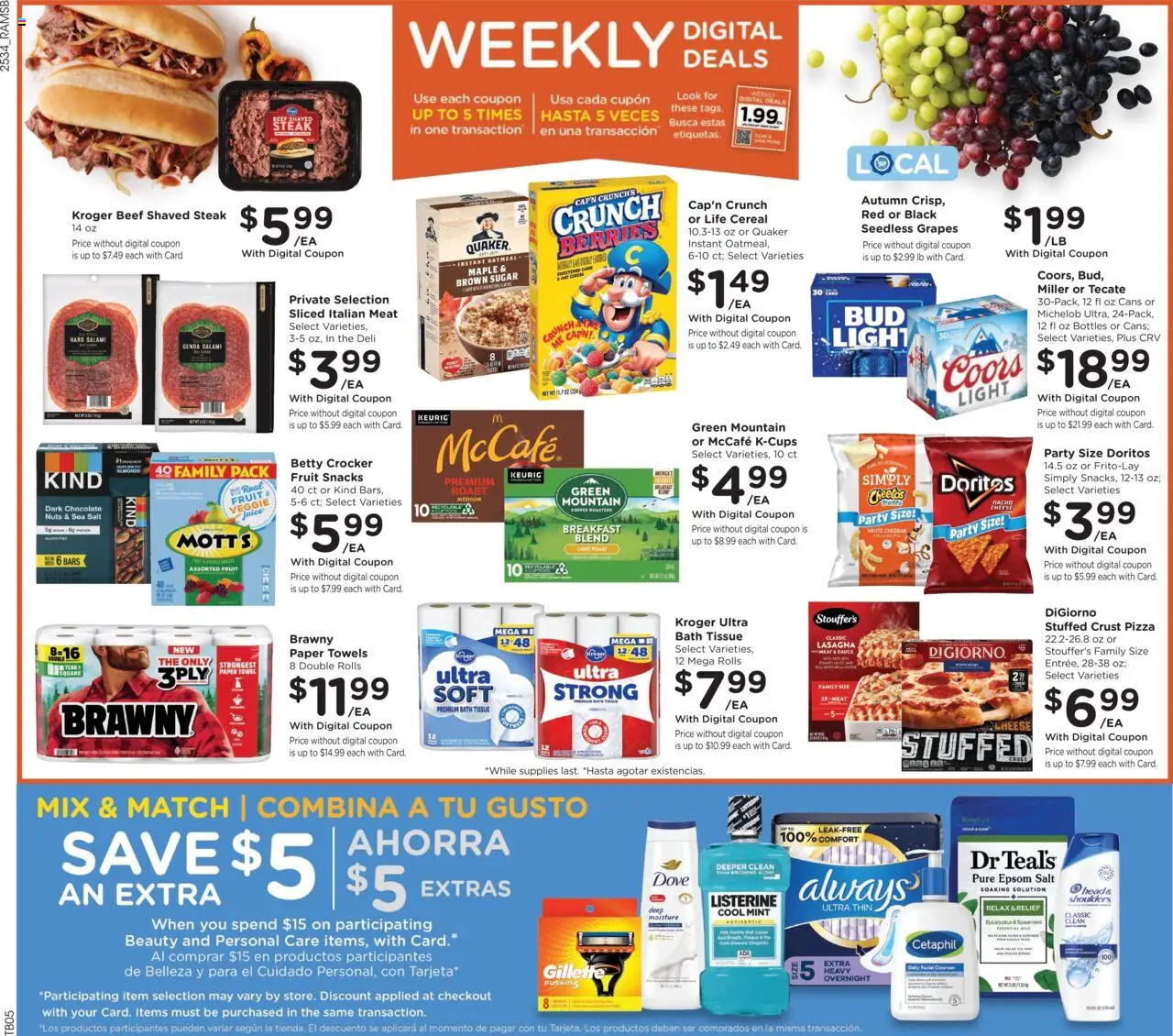 Ralphs Weekly Ad - valid from 24.09.2025 | Page: 2 | Products: Bath, Beef, Nuts, Epsom Salt