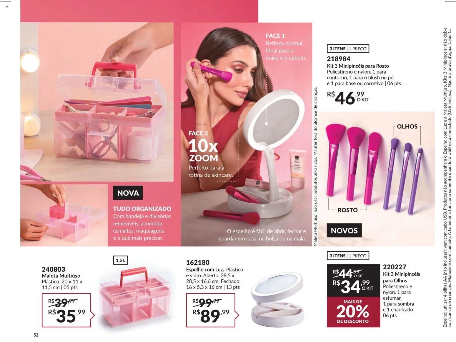 Avon Folheto - válido de 18.02.2026 | Página: 52 | Produtos: Corretivo, Blush, Espelho, Luminária