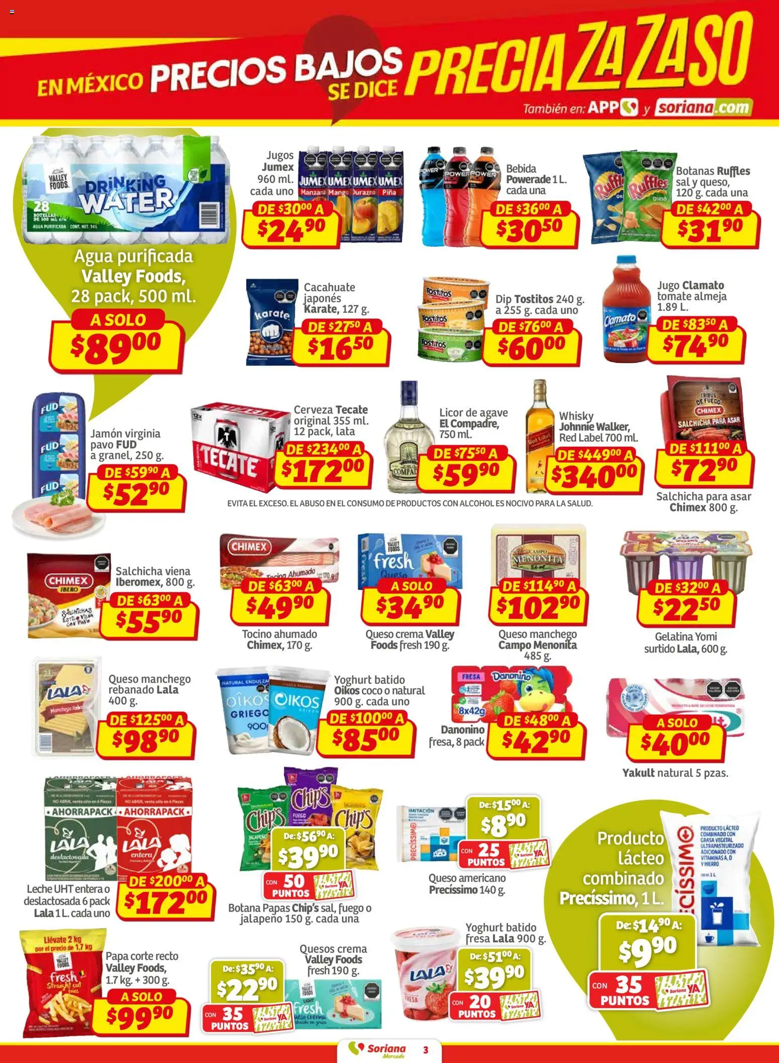 Nuevas ofertas de Soriana válidas en toda la República Mexicana desde el 27.02.2026. ¡Encuentra las mejores ofertas en Soriana Pesito Valedor Mercado: Nay, Sin, Son! | Página: 3 | Productos: Papa, Crema, Vitaminas, Whisky