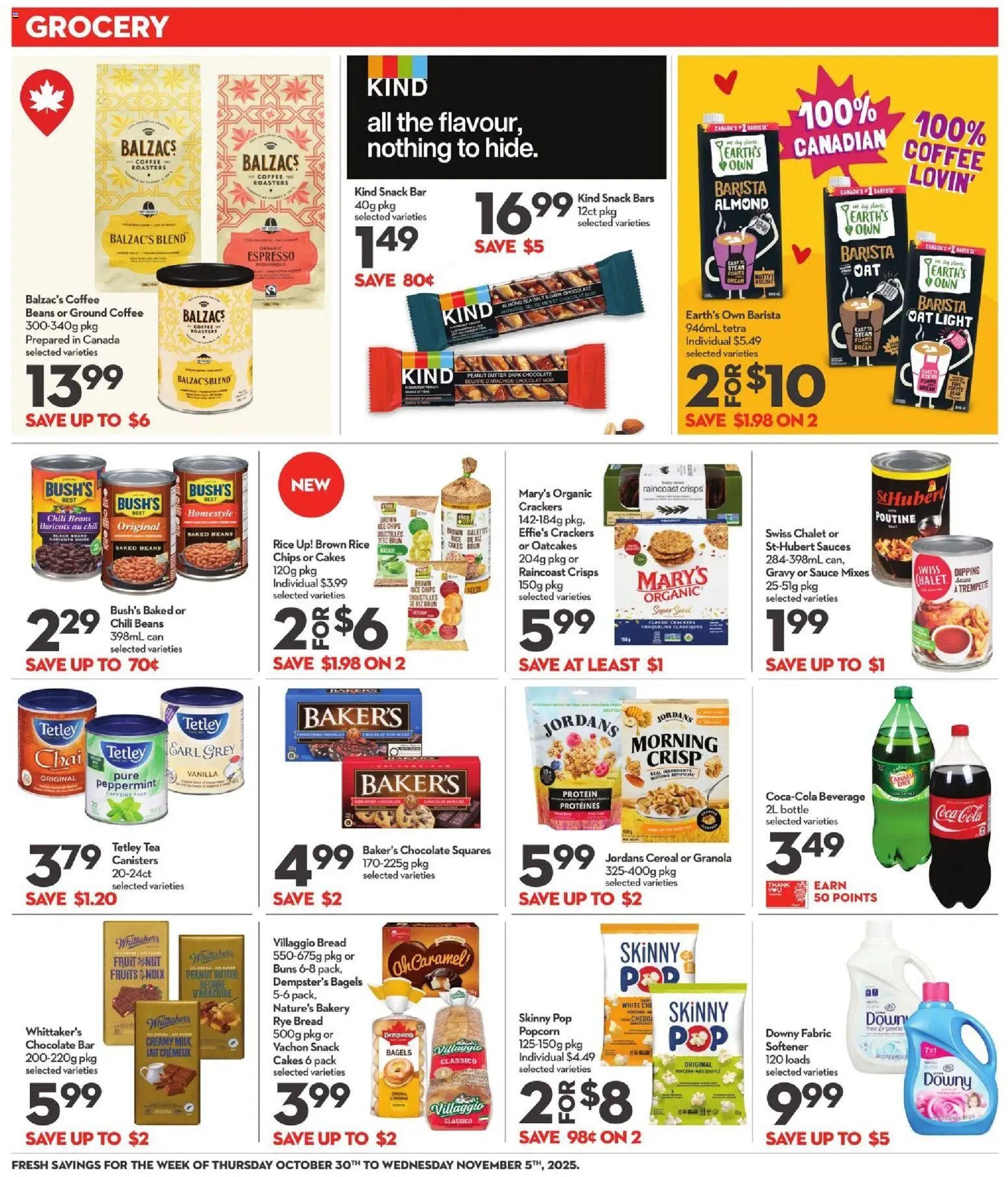 Longo's flyer valid from 30.10.2025 | Page: 9 | Products: Chips, Bakery, Bread, Chocolate