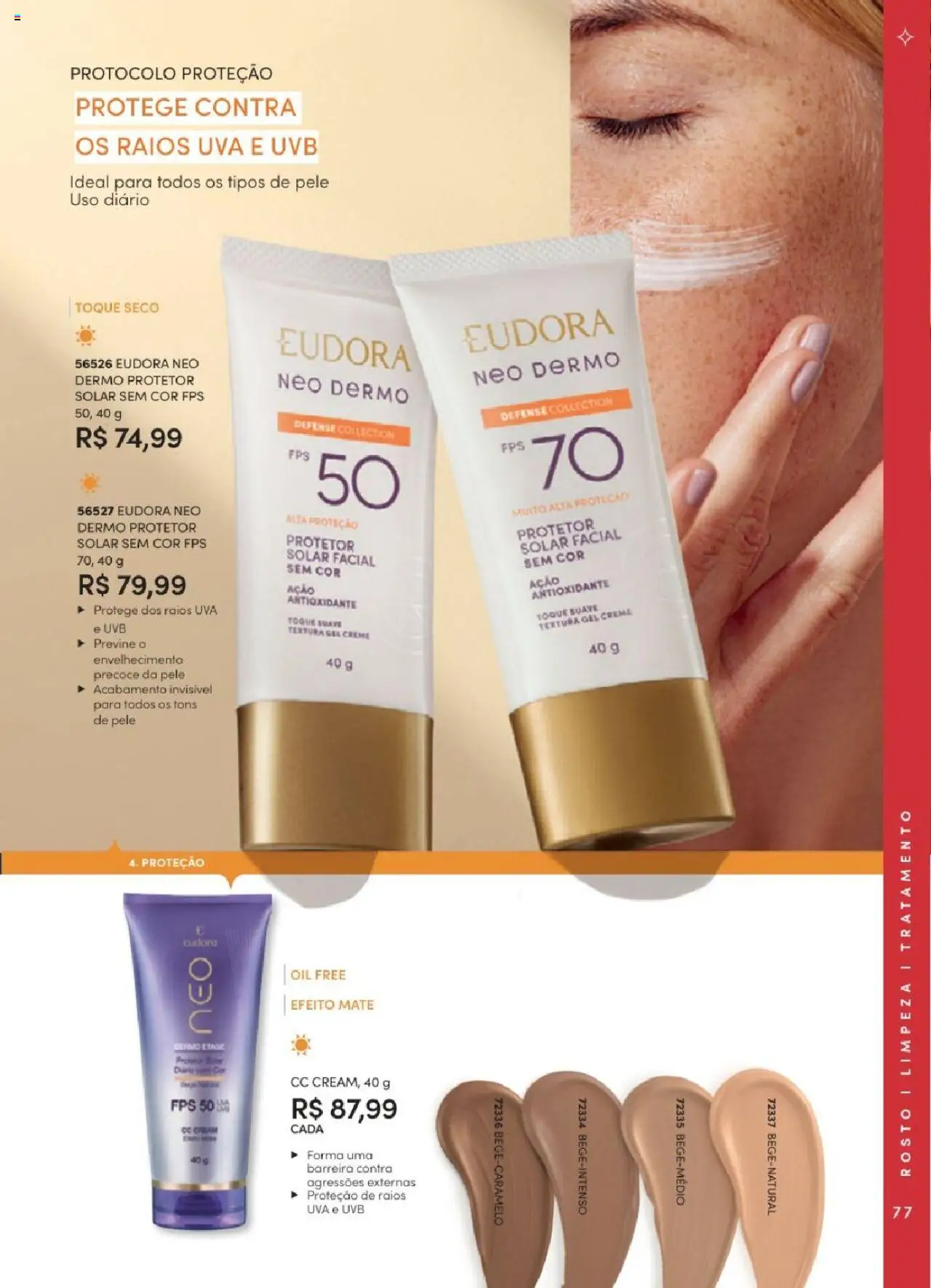 Eudora Folheto - válido de 06.06.2025 | Página: 77 | Produtos: Protetor solar, Creme, Protetor solar facial