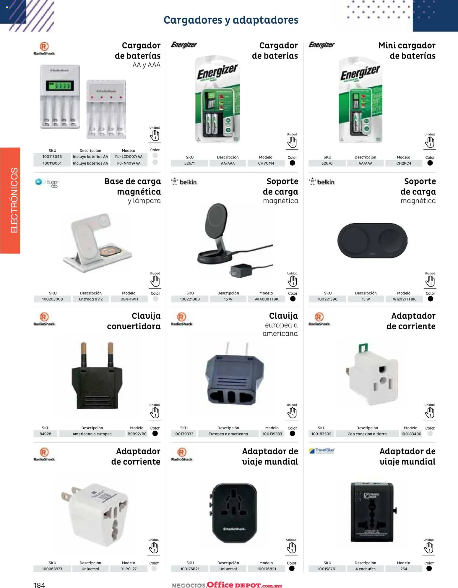 Nuevas ofertas de Office Depot válidas en toda la República Mexicana desde el 12.01.2026. ¡Encuentra las mejores ofertas en Office Depot catálogo 2026! | Página: 186 | Productos: Cargador, Adaptador, Lámpara