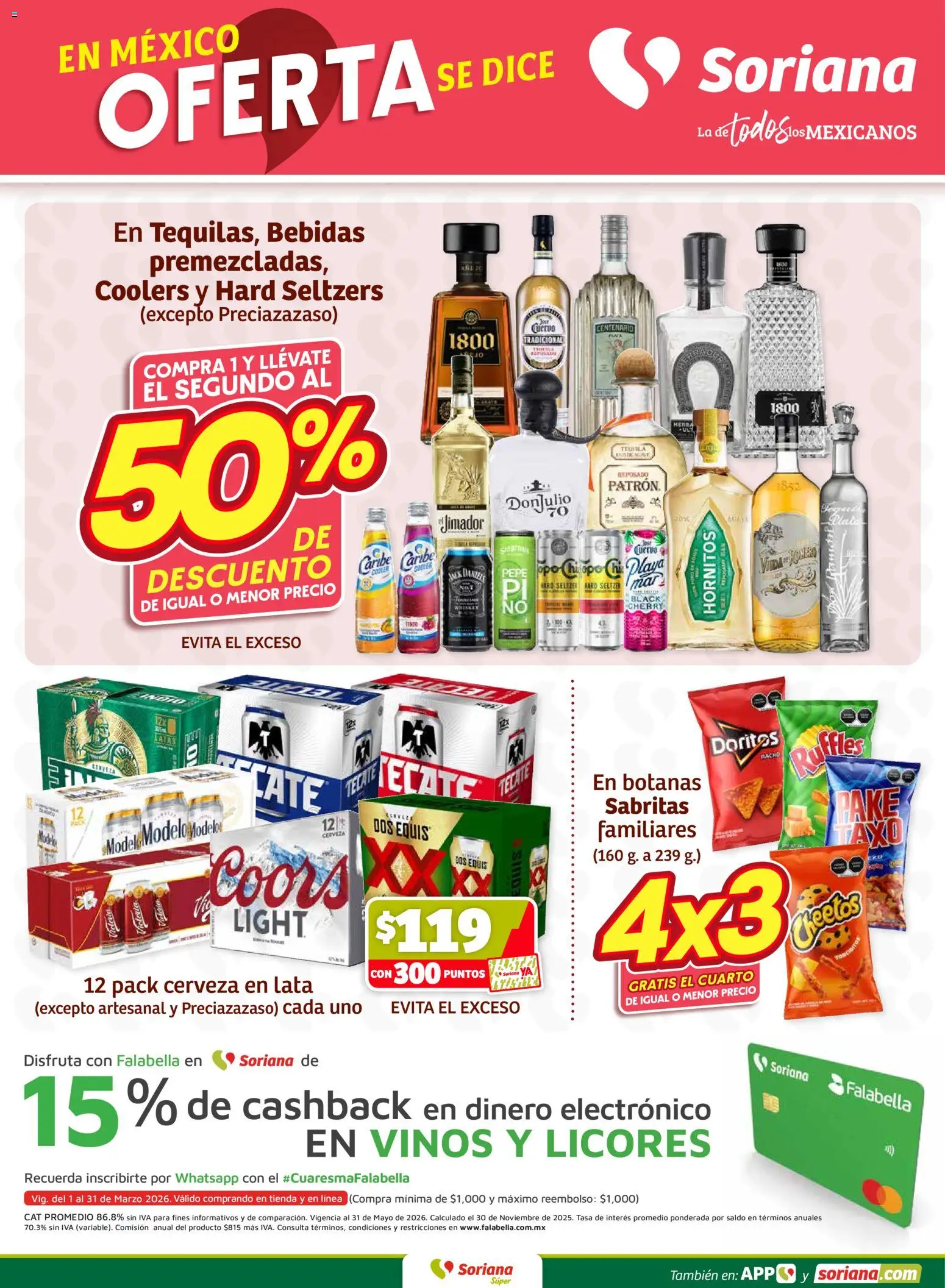 Nuevas ofertas de Soriana válidas en toda la República Mexicana desde el 12.03.2026. ¡Encuentra las mejores ofertas en Soriana Fin de Semana Súper: Juárez! | Página: 2 | Productos: Whiskey, Cerveza