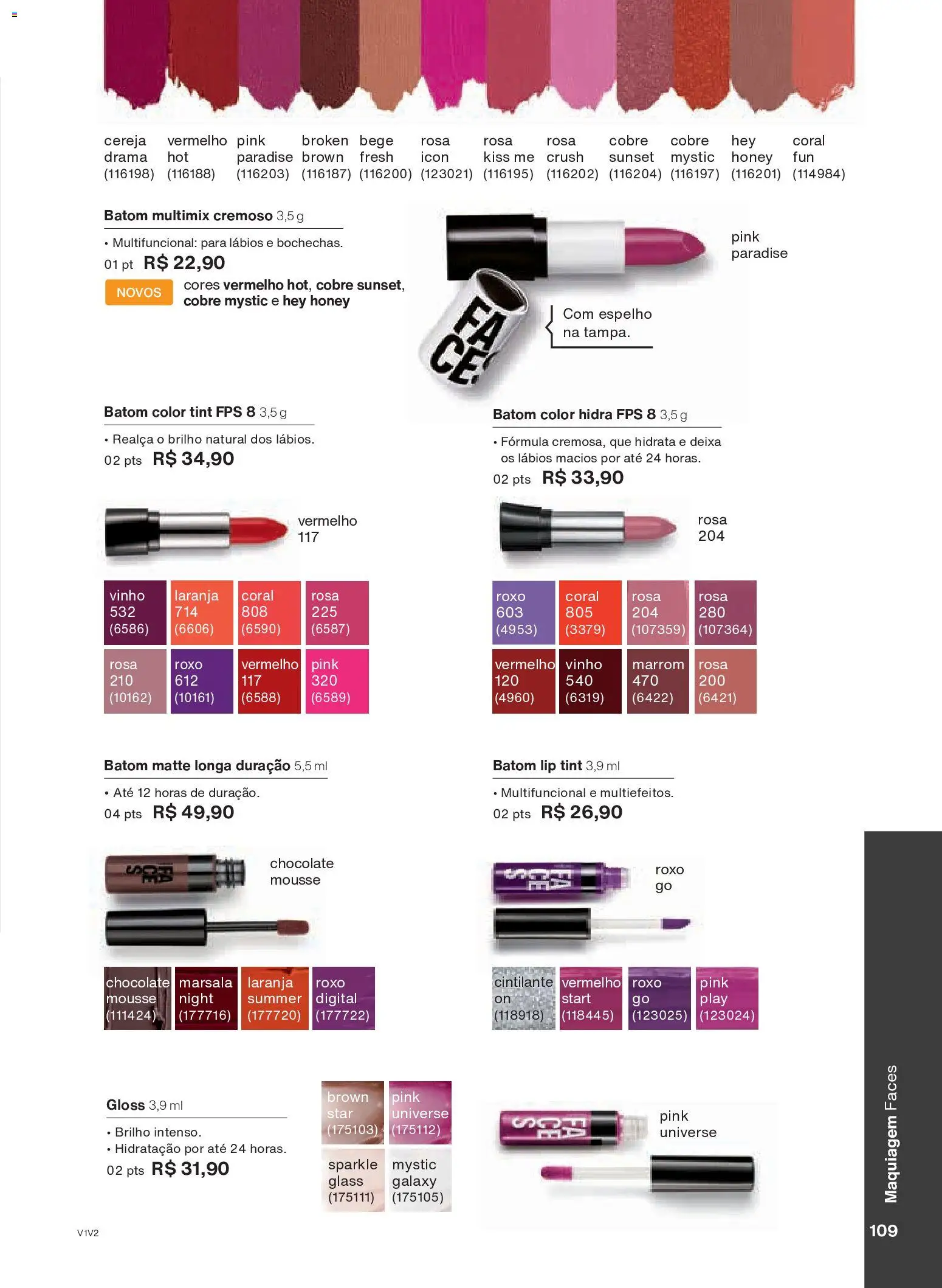 Natura Folheto - válido de 26.11.2025 | Página: 109 | Produtos: Batom, Multifuncional, Espelho, Chocolate