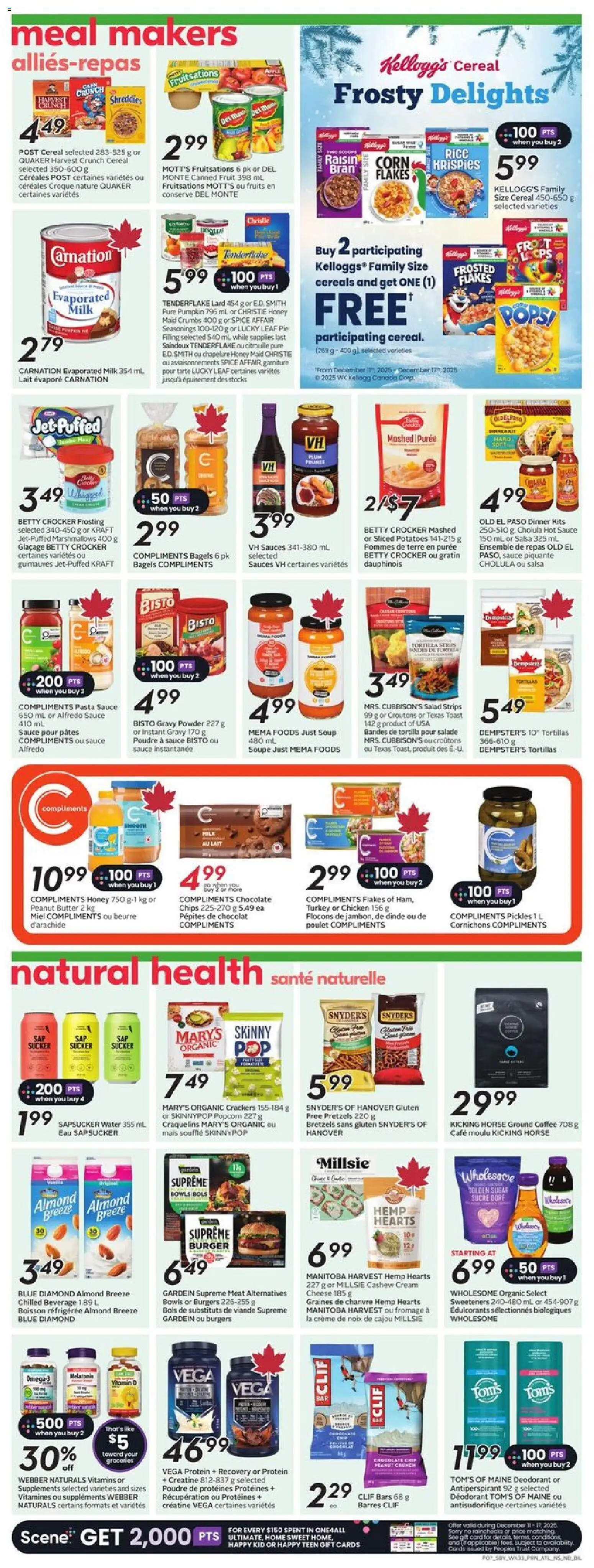 Sobeys flyer valid from 11.12.2025 | Page: 10 | Products: Pasta, Flakes, Powder, Chocolate