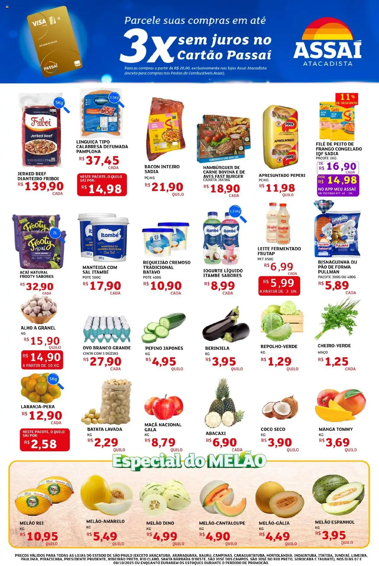 Assaí Atacadista Folheto - válido de 07.10.2025 | Página: 3 | Produtos: Coco, Berinjela, Linguiça, Batata