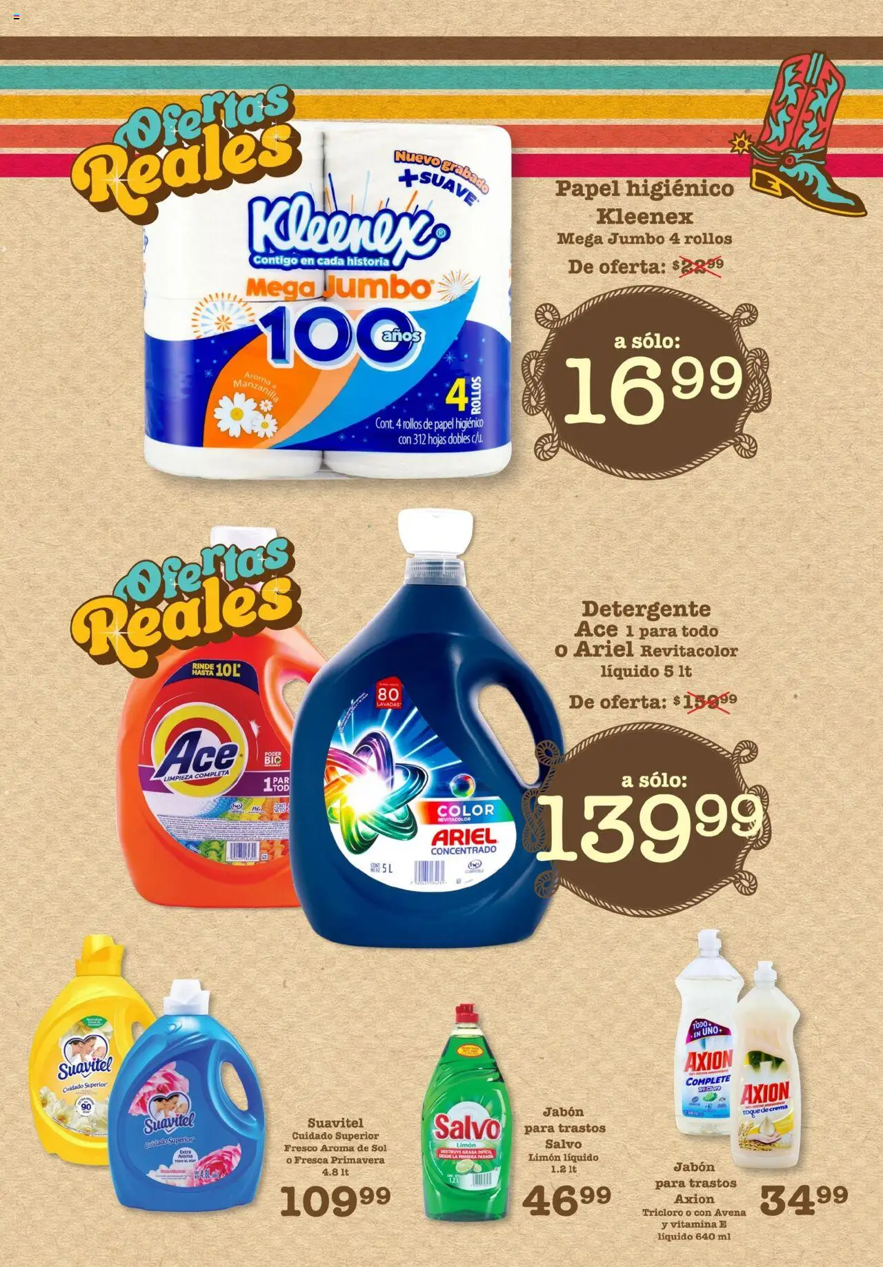 Nuevas ofertas de S-Mart válidas en toda la República Mexicana desde el 29.07.2025. ¡Encuentra las mejores ofertas en S-Mart - Folleto de Feria - Monterrey! | Página: 2 | Productos: Detergente, Crema, Papel higiénico, Jabón