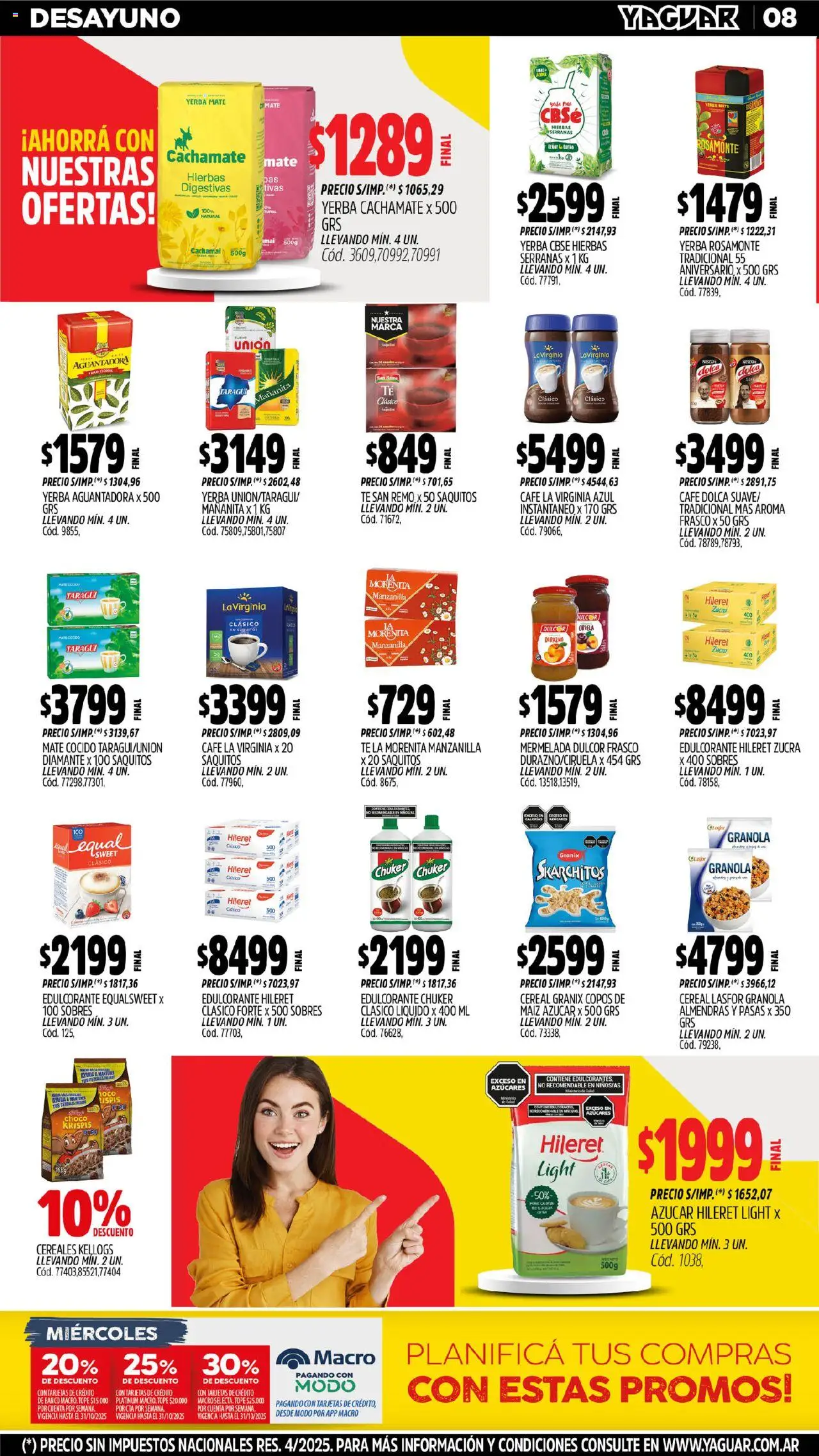 Yaguar - Santa Fe │ válido desde el 13.10.2025 | Página: 8 | Productos: Azucar, Maiz, Frasco, Té