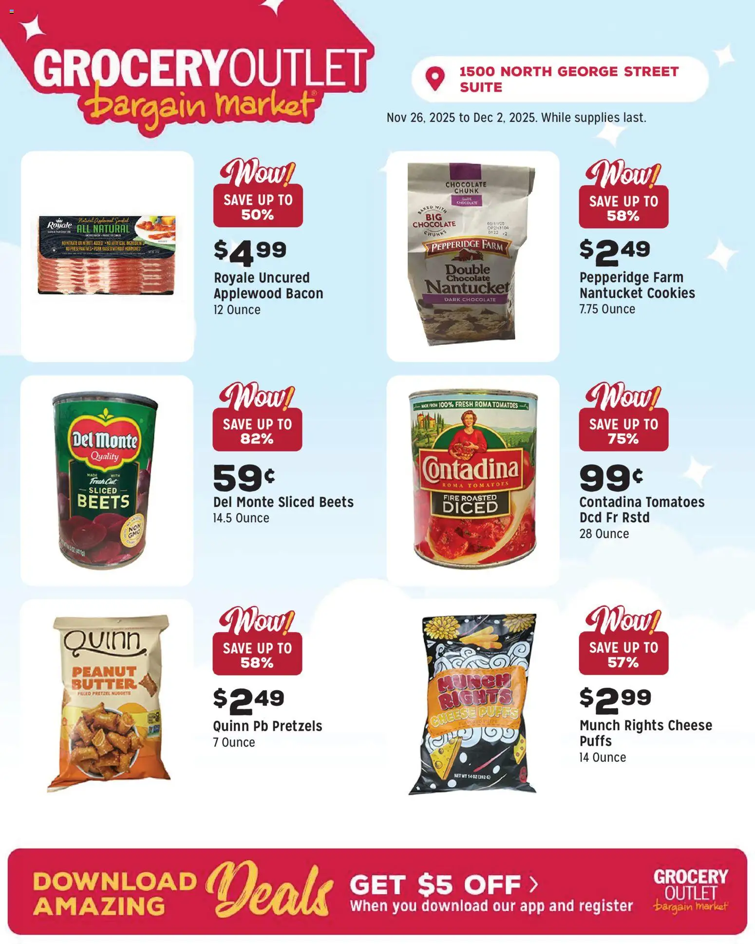Grocery Outlet Weekly Ad - PA - valid from 26.11.2025 | Page: 4 | Products: Cheese, Chocolate, Pork, Cookies