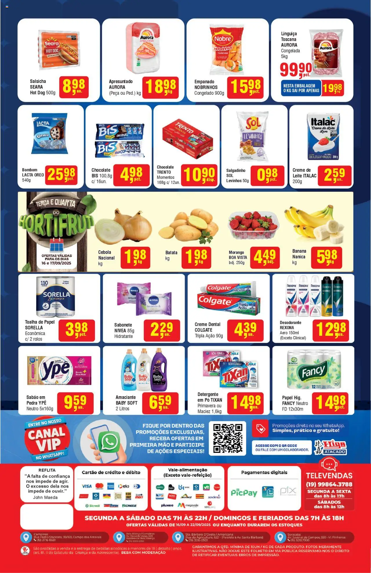 Higa Atacado Folheto - válido de 16.09.2025 | Página: 2 | Produtos: Cebola, Chocolate, Sabonete, Creme de leite