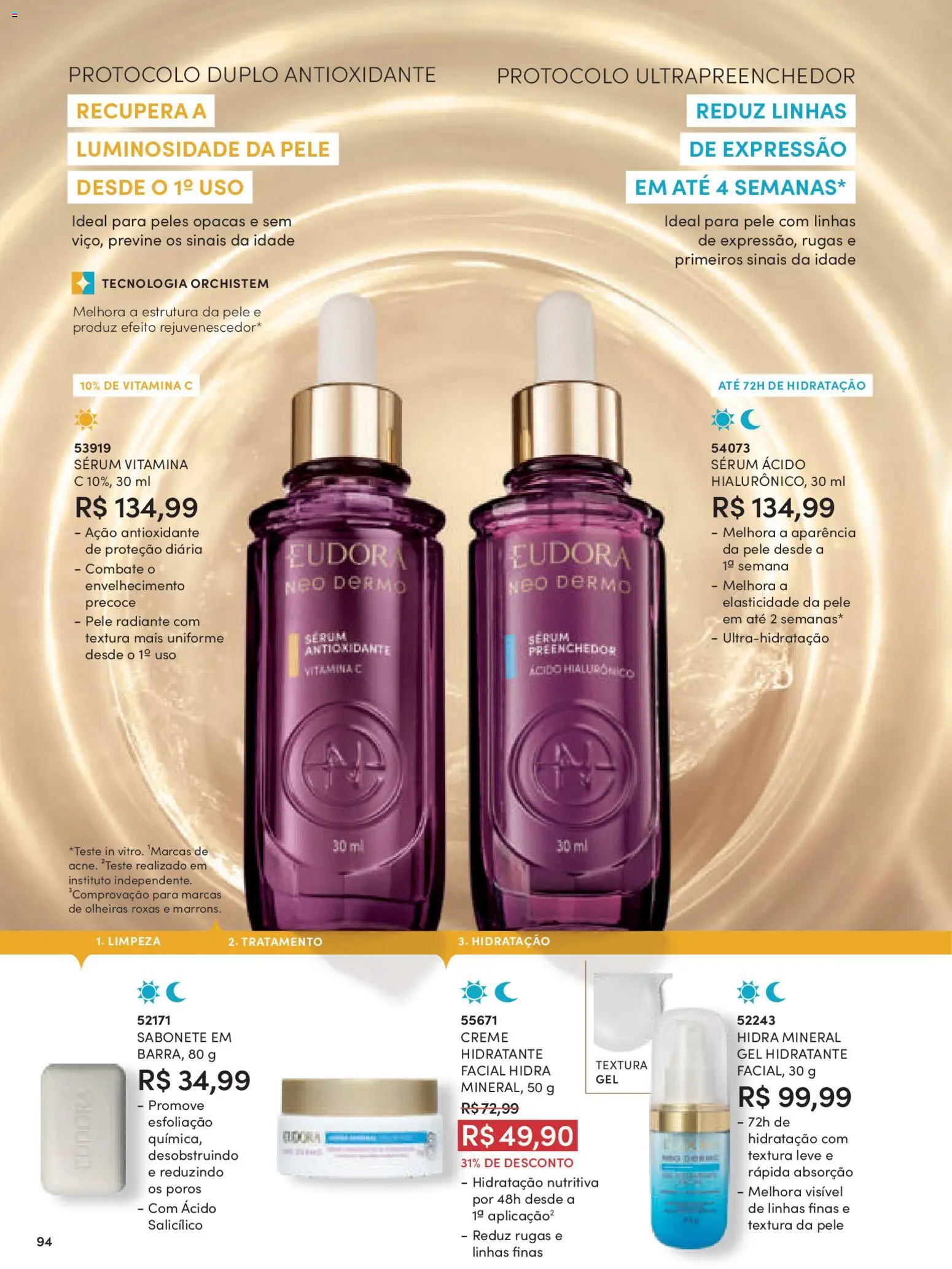 Eudora Folheto - válido de 10.11.2025 | Página: 94 | Produtos: Sérum, Creme, Sabonete, Vitamina c