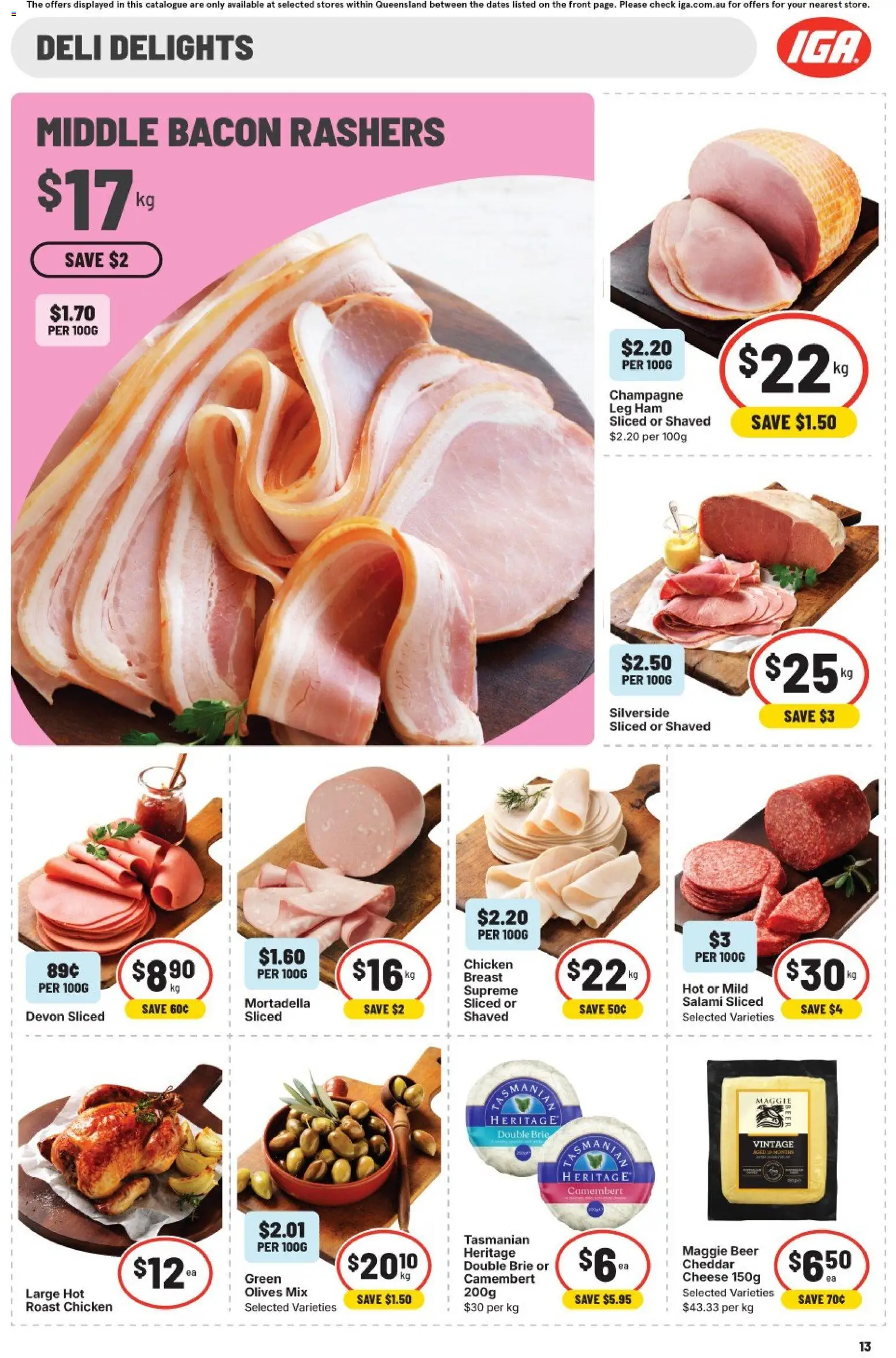 IGA catalogue - valid from 11.03.2026 | Page: 15 | Products: Bacon, Ham, Beer, Chicken