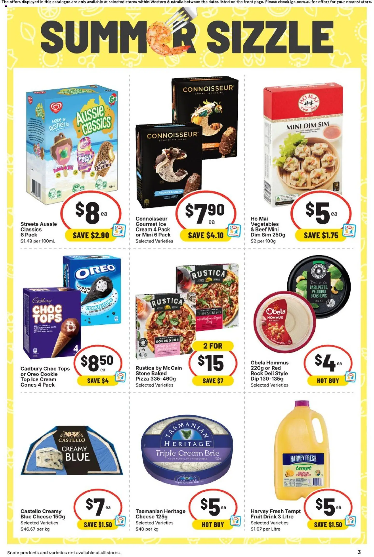 IGA catalogue - valid from 21.01.2026 | Page: 3 | Products: Cheese, Pizza, Beef, Vegetables